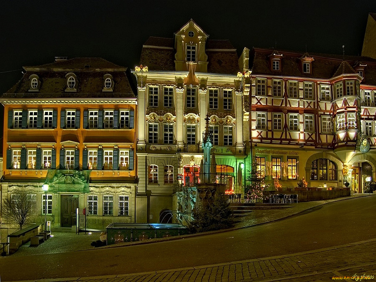 города, огни, ночного