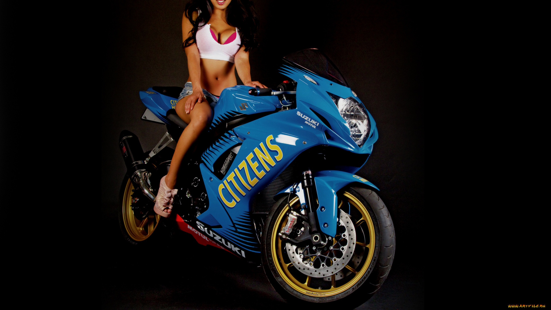 мотоциклы, мото, девушкой, 1110