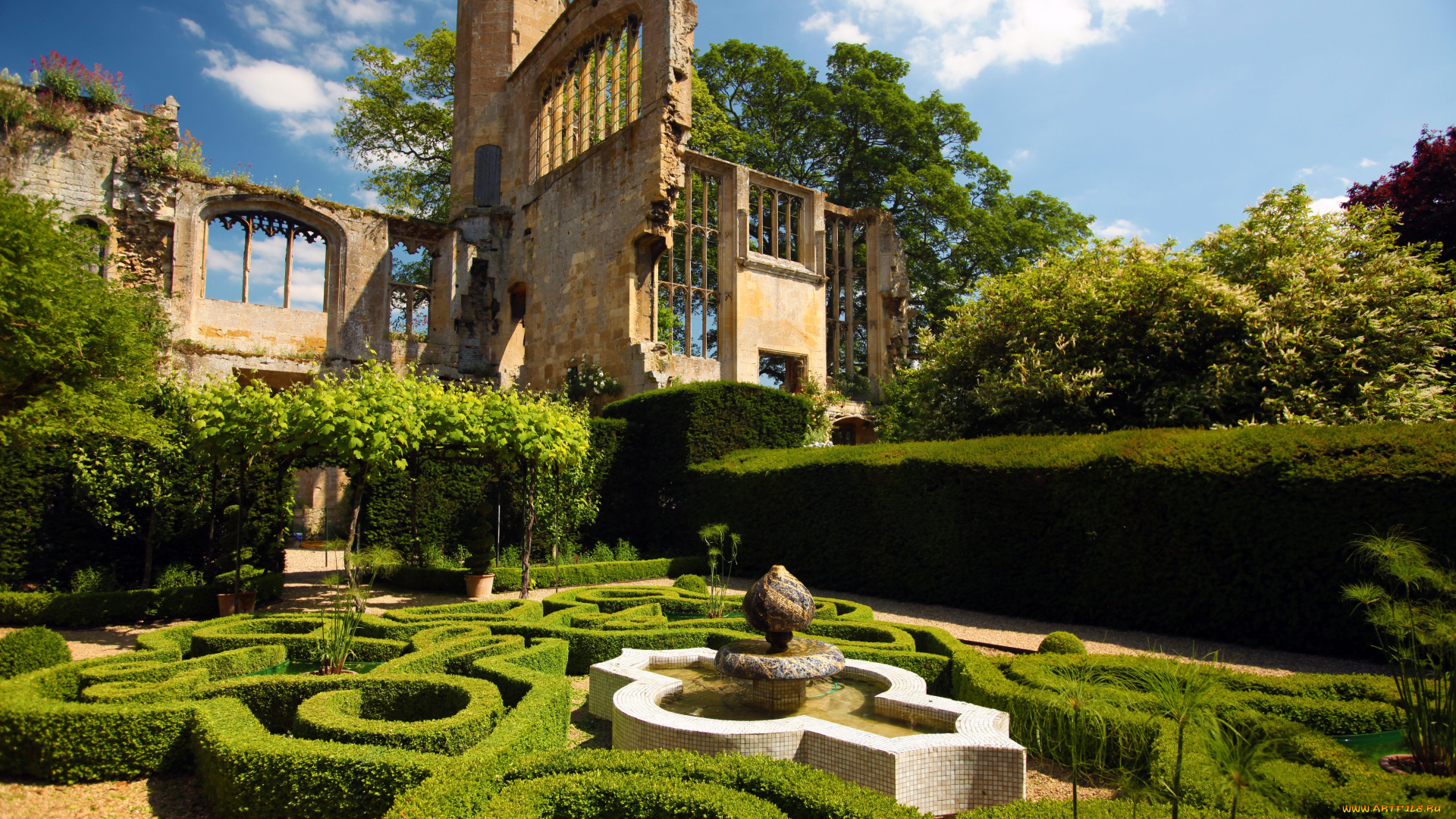 разное, развалины, руины, металлолом, фигурная, клумба