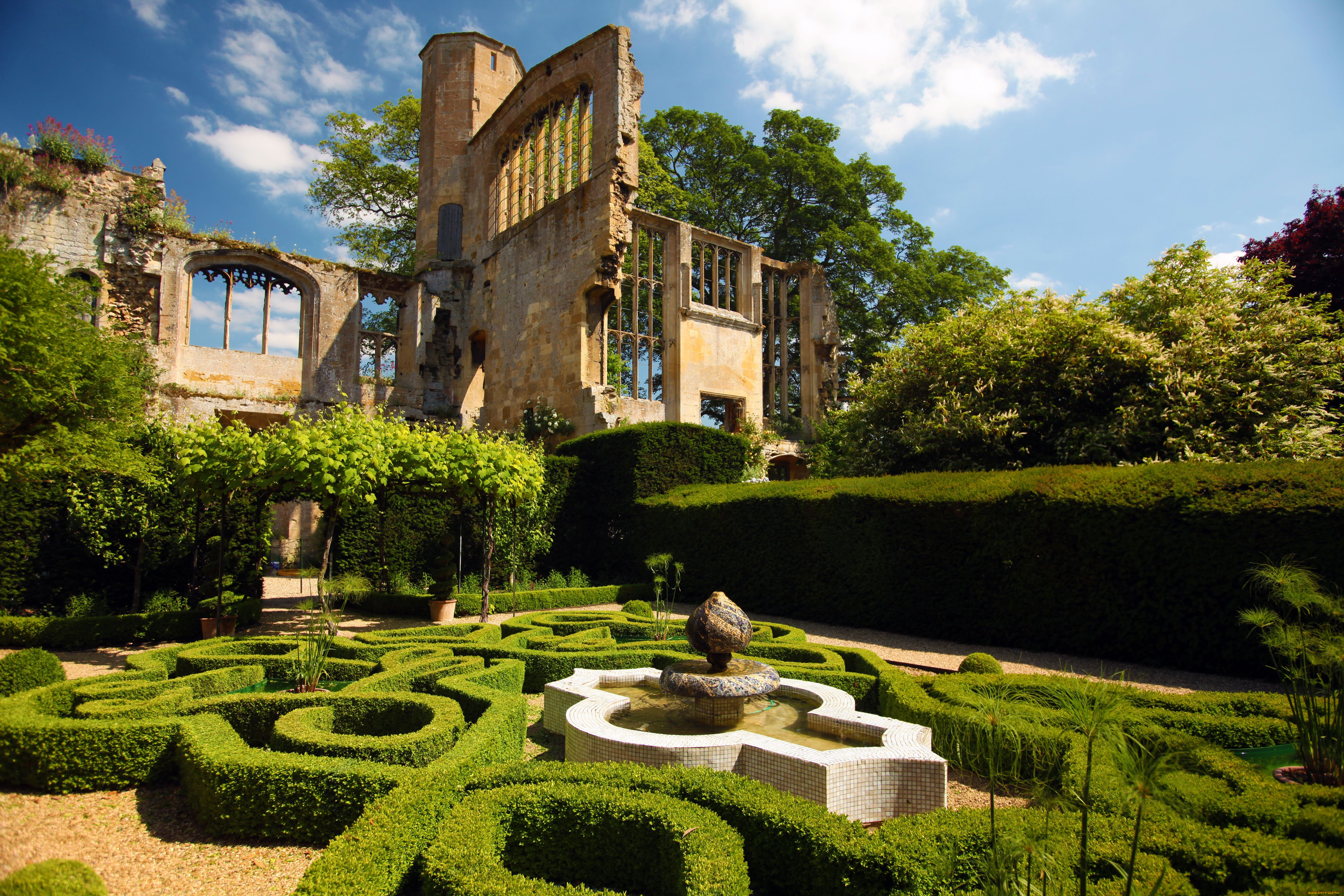 разное, развалины, руины, металлолом, фигурная, клумба