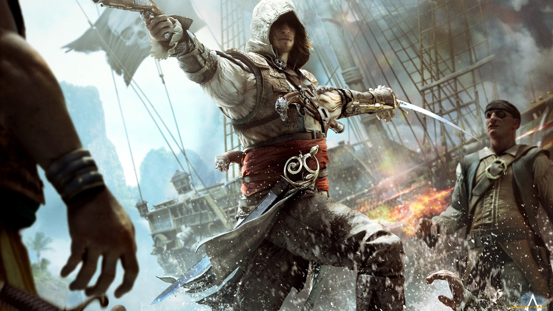 assassin`s, creed, iv, black, flag, видео, игры, пираты, edward, kenway