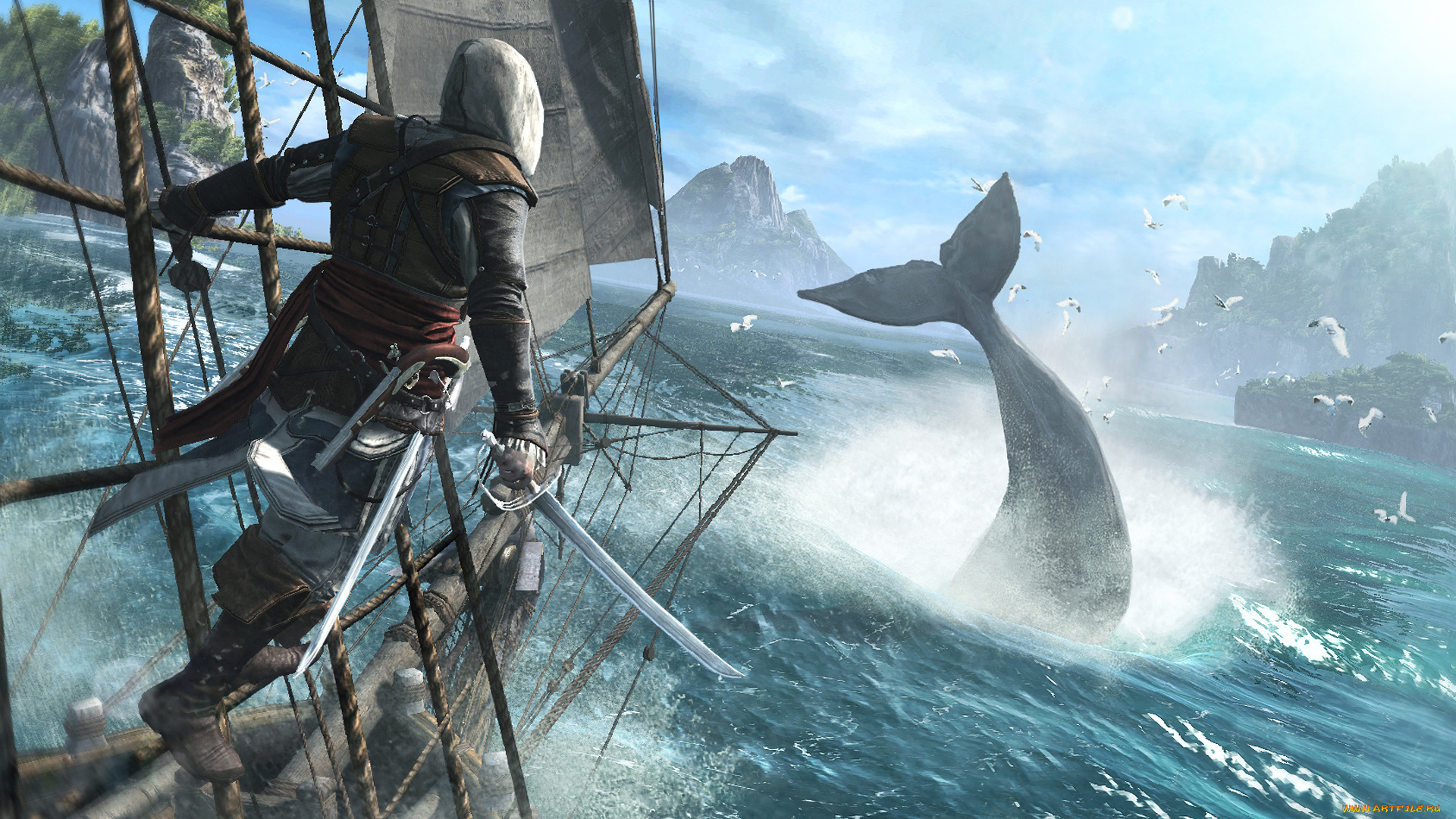 assassin`s, creed, iv, black, flag, видео, игры, море, edward, kenway, кит