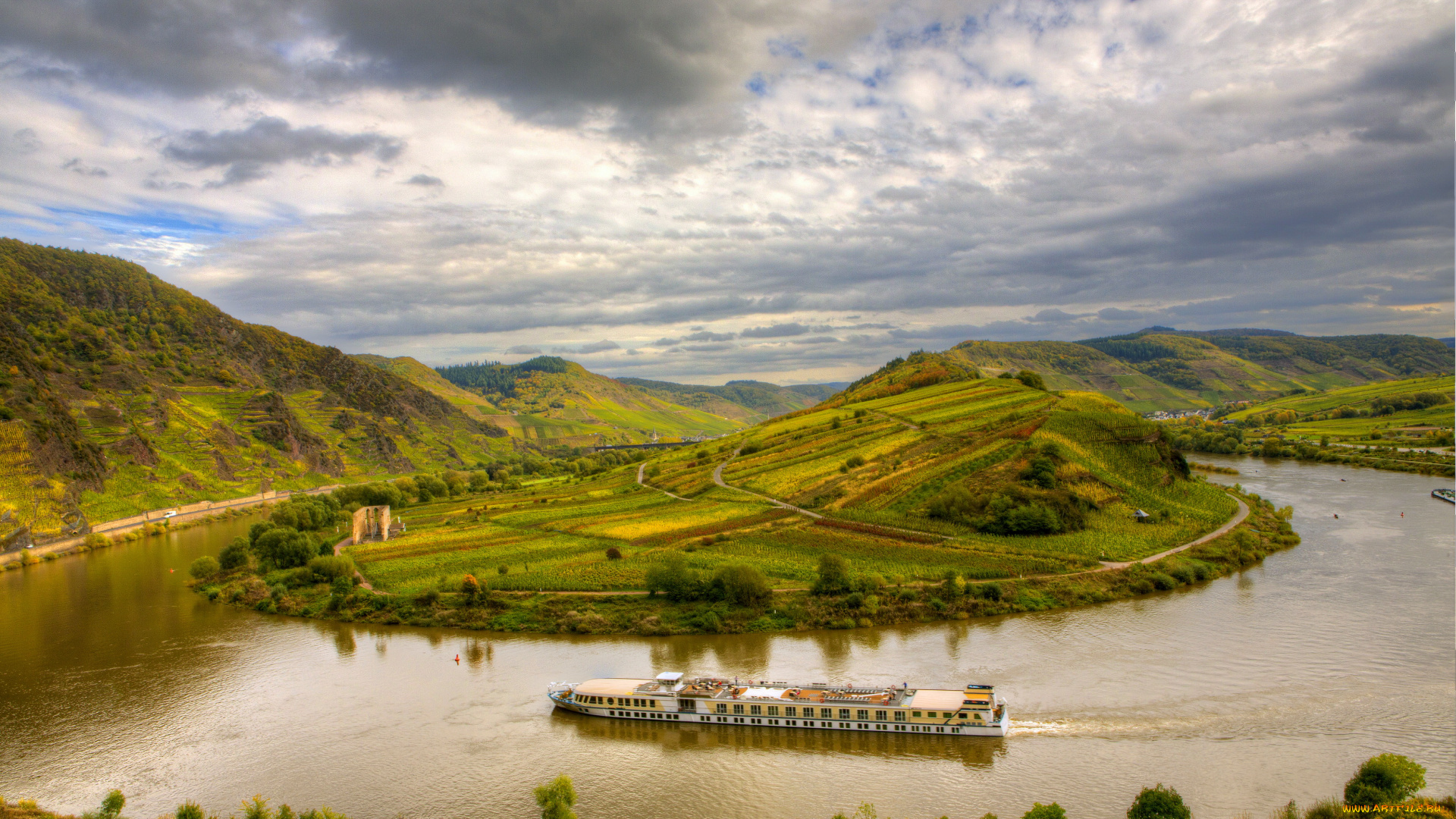 германия, брем, природа, реки, озера, панорама, река