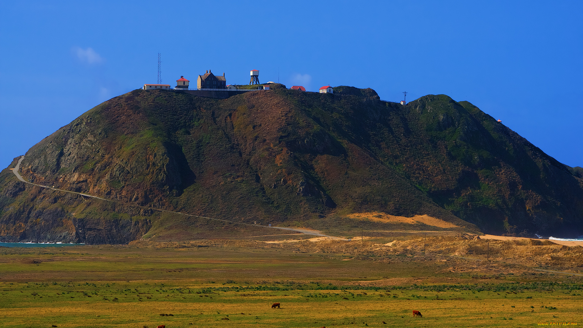 природа, горы, трава, гора, равнина