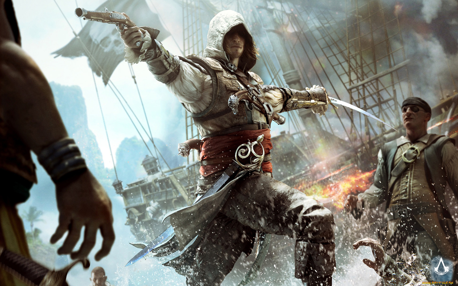 assassin`s, creed, iv, black, flag, видео, игры, пираты, edward, kenway