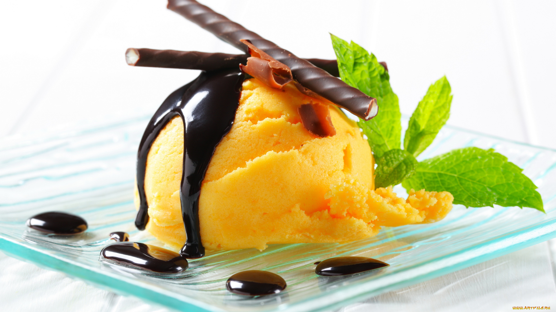 еда, мороженое, , десерты, шарик, трубочка, шоколад, глазурь, мята, десерт, сладкое