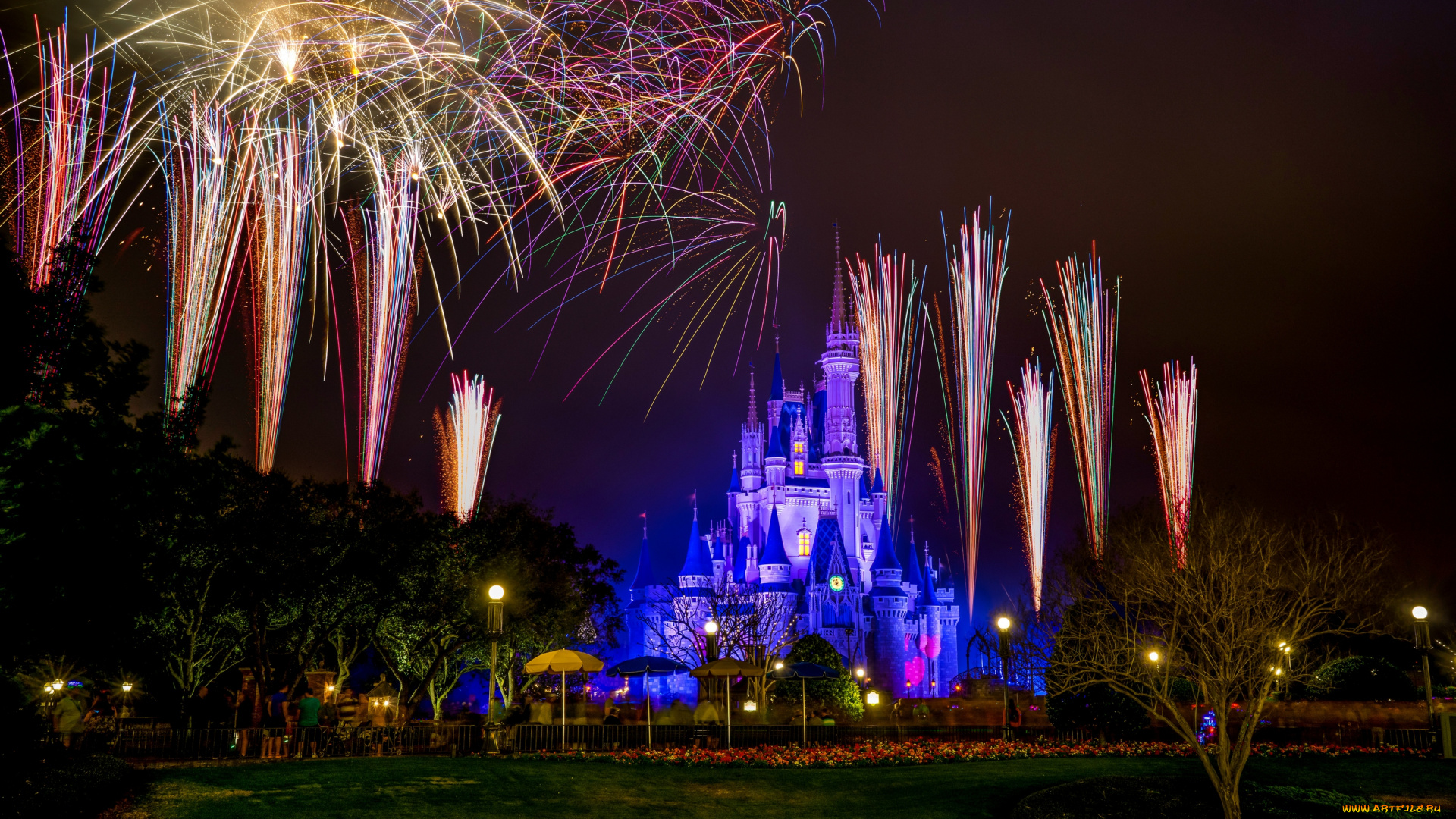 города, диснейленд, фейерверк, сша, флорида, шоу, зрелище, иллюминация
