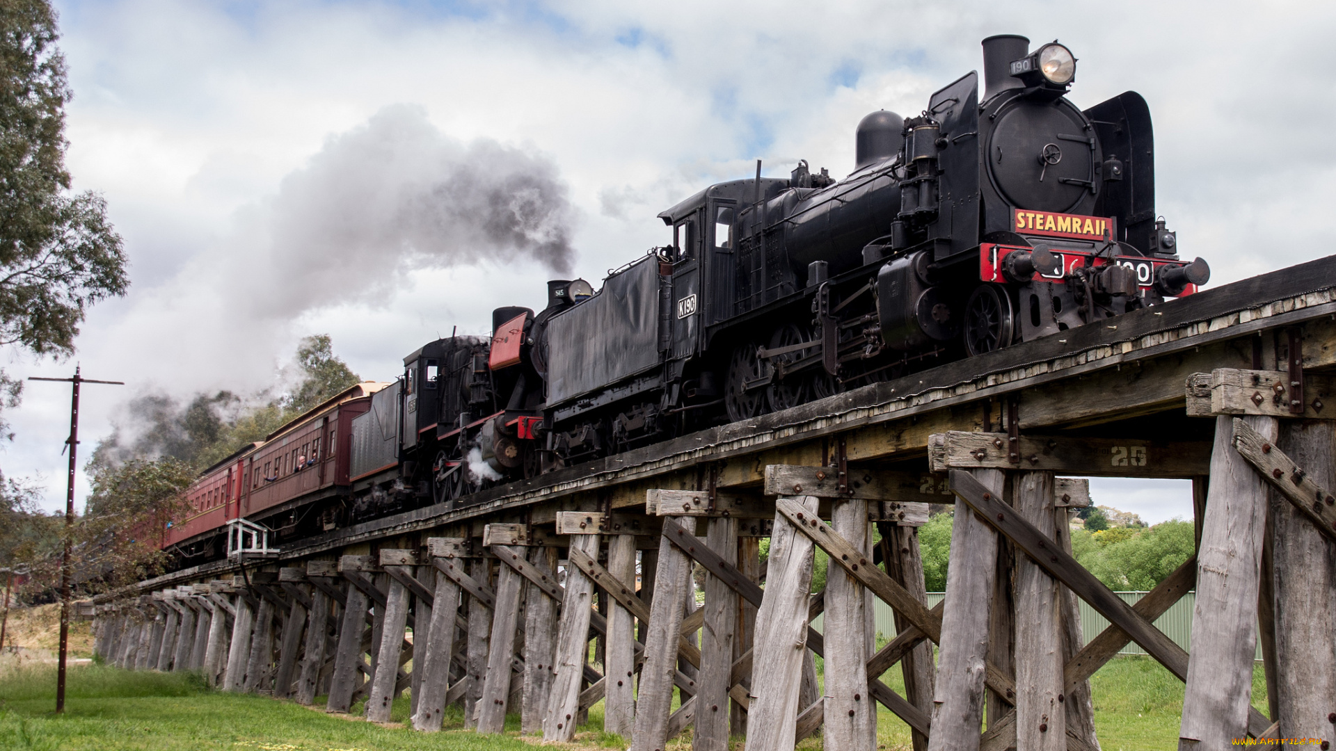техника, паровозы, дорога, железная, поезд, паровоз, рельсы