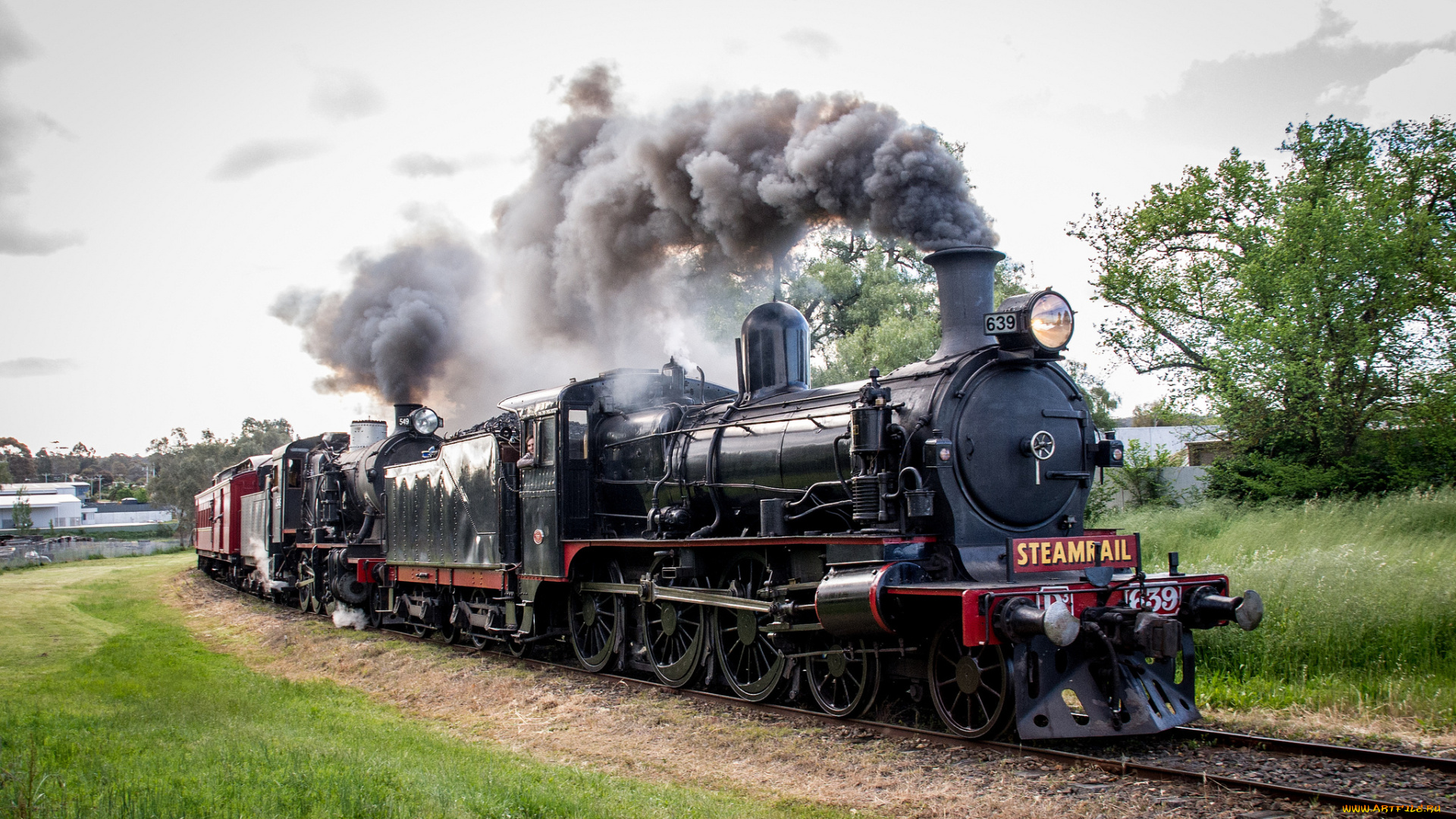 техника, паровозы, рельсы, дорога, железная, паровоз, состав, вагоны