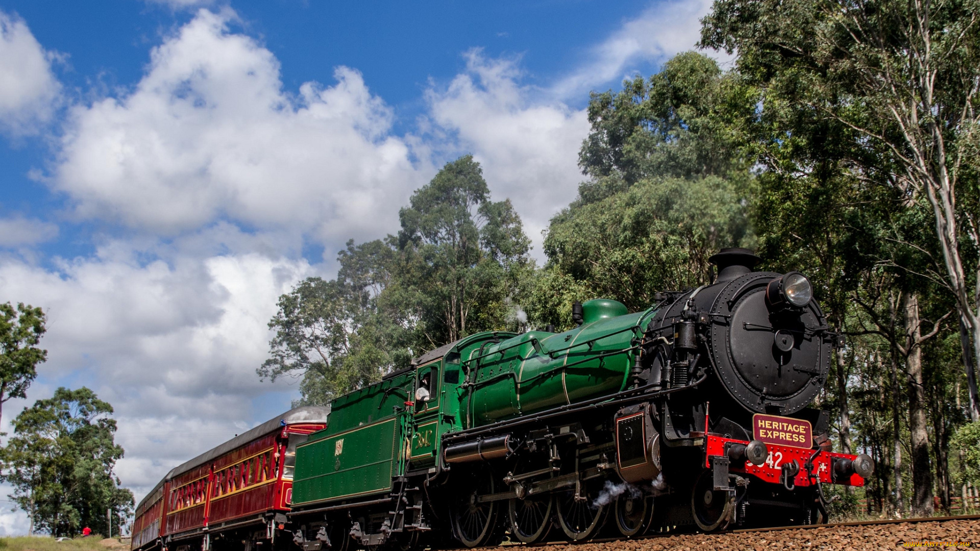 техника, паровозы, вагоны, паровоз, рельсы, дорога, железная, состав