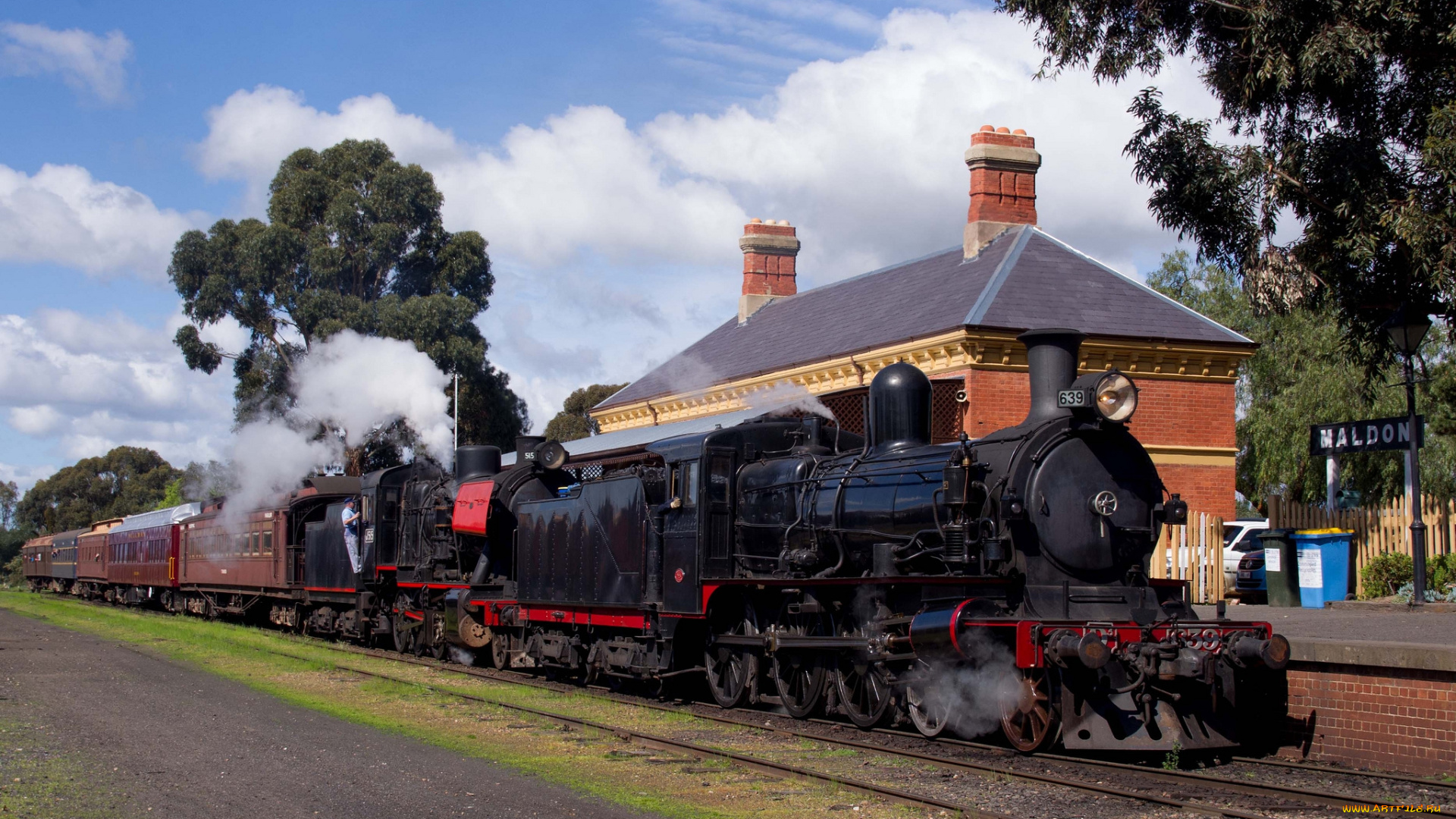 техника, паровозы, вагоны, рельсы, дорога, состав, железная, паровоз