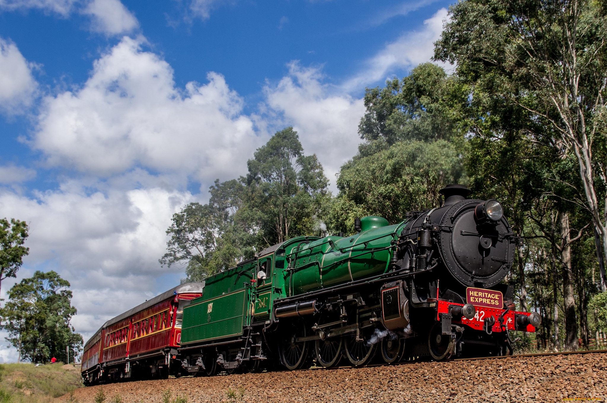 техника, паровозы, вагоны, паровоз, рельсы, дорога, железная, состав