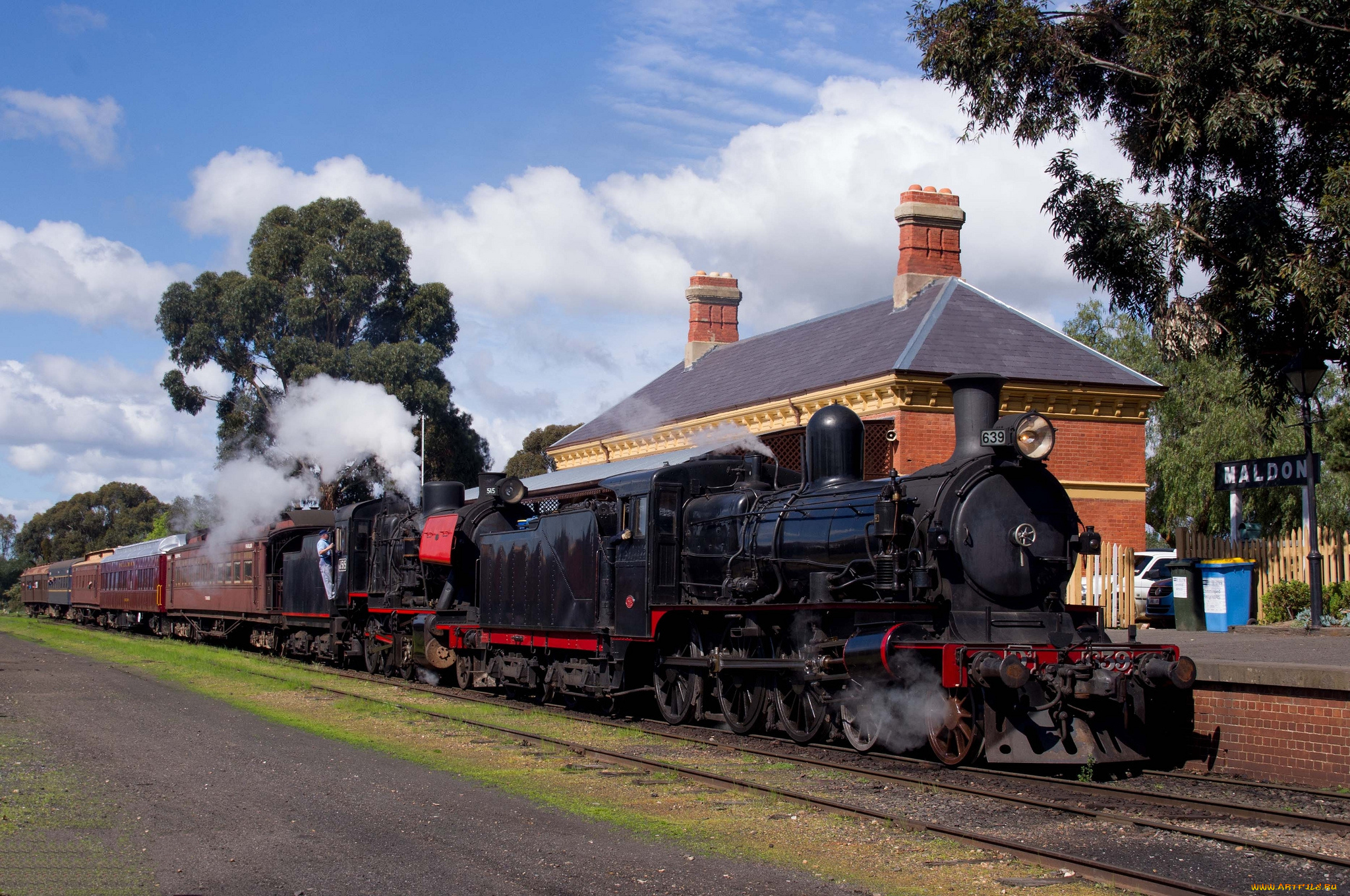 техника, паровозы, вагоны, рельсы, дорога, состав, железная, паровоз