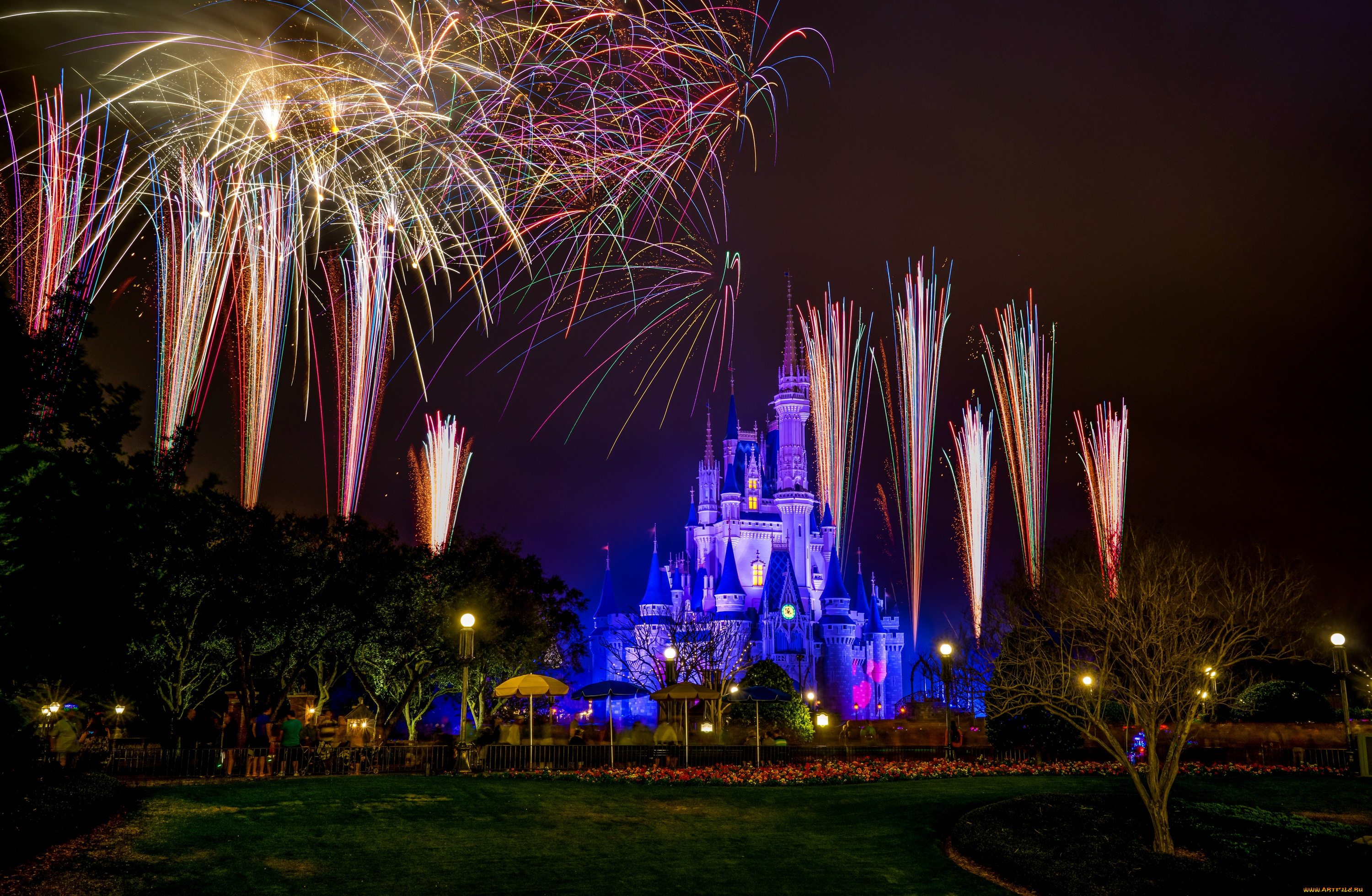 города, диснейленд, фейерверк, сша, флорида, шоу, зрелище, иллюминация