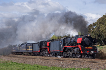 Картинка техника паровозы рельсы дорога железная состав вагоны паровоз