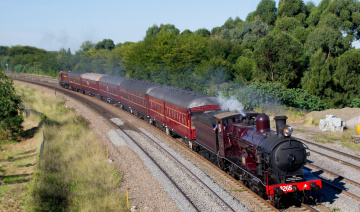 Картинка техника паровозы рельсы дорога вагоны паровоз железная состав