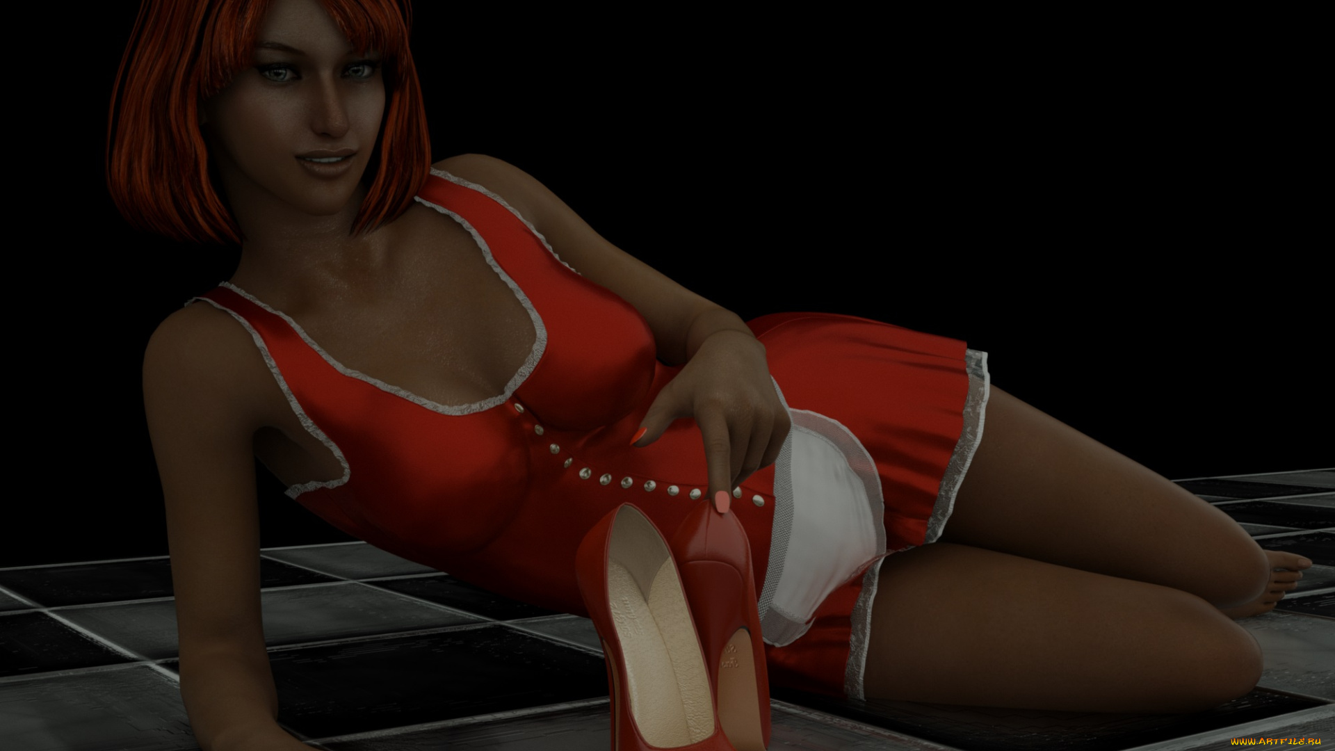 3д, графика, люди, , people, туфли, фон, взгляд, девушка