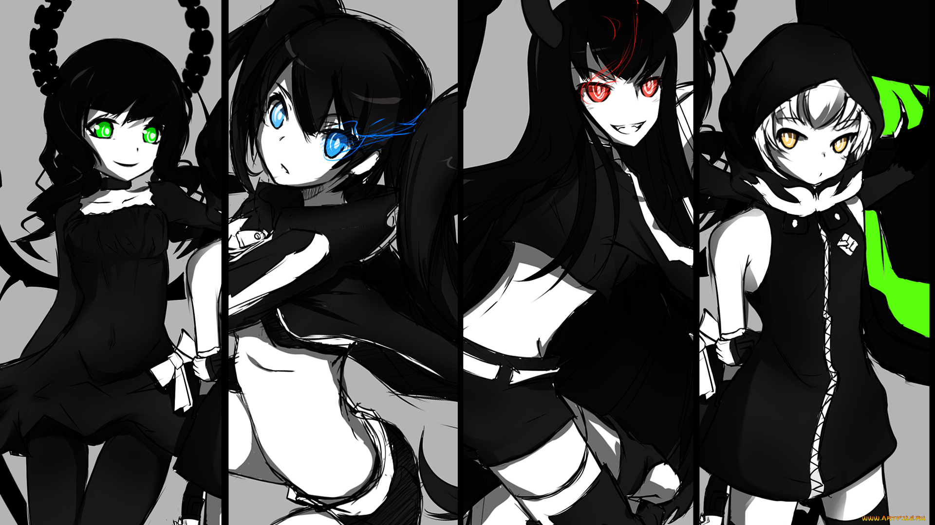 аниме, black, rock, shooter, девушки, арт, black, rock, shooter