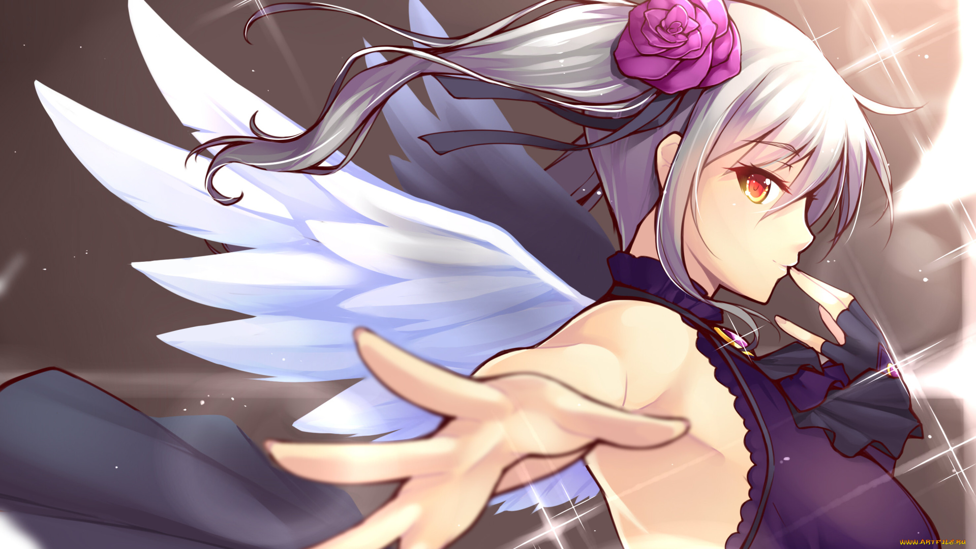 аниме, idolm@ster, крыло, девушка, арт, рука, ангел, idolmaster, dean, kanzaki, ranko