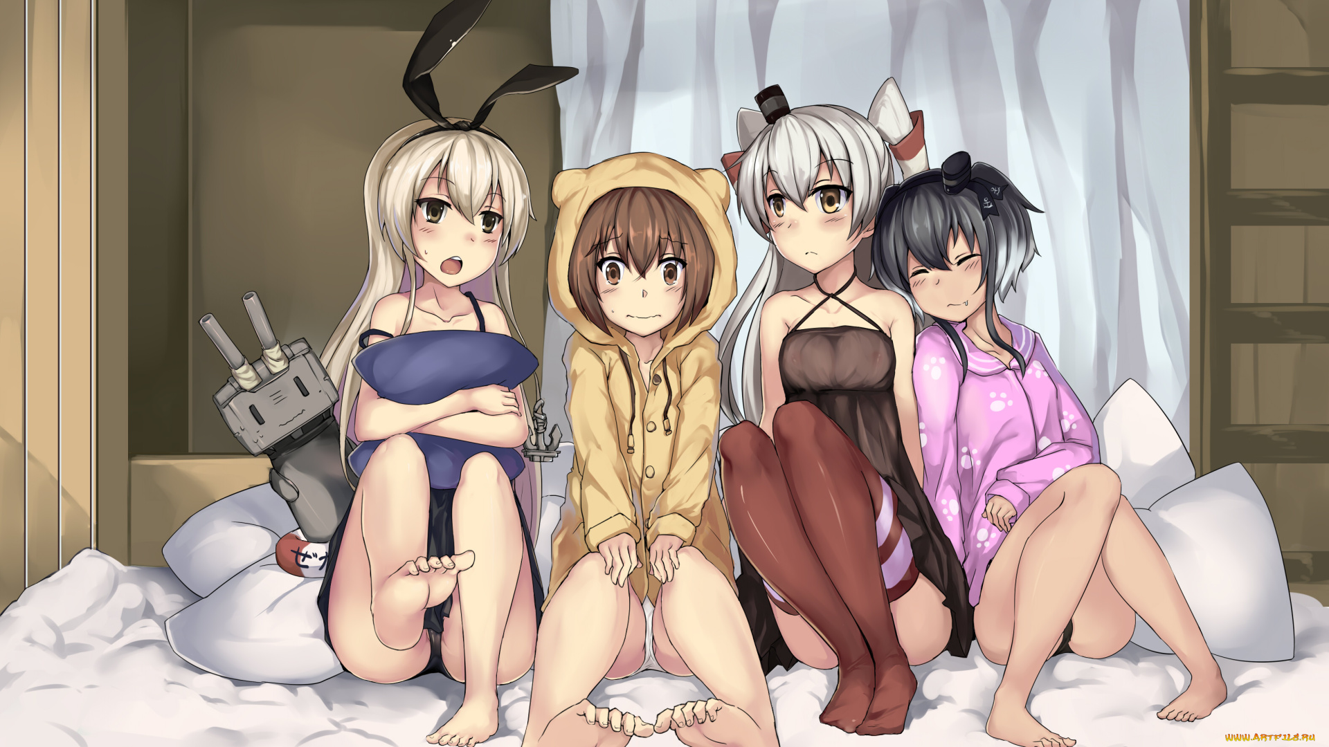 аниме, kantai, collection, kancolle, tokitsukaze, amatsukaze, kantai, collection, shimakaze, lu, hao, liang, yukikaze, rensouhou-chan