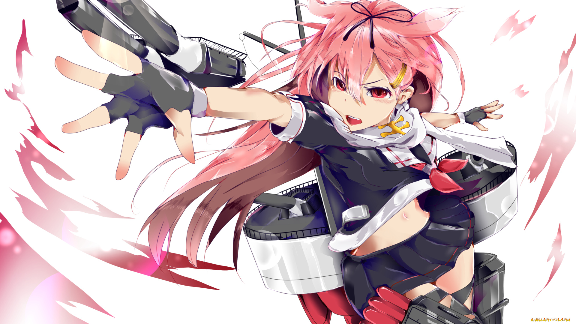 аниме, kantai, collection, рука, kantai, collection, kanikoro, kancolle, взгляд, yuudachi, девушка, арт