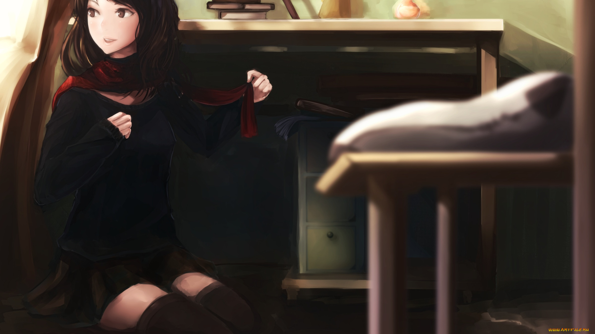 аниме, unknown, , другое, девушка, комната, kinobori0322, арт