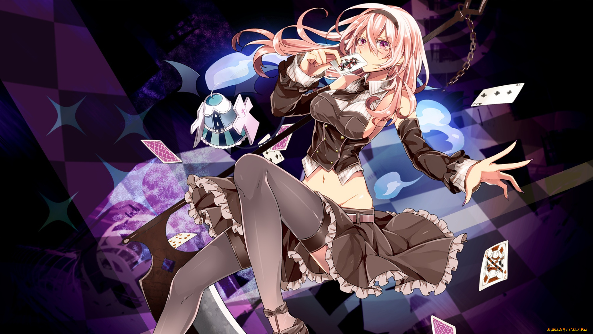 аниме, unknown, , другое, карты, арт, gahata, mage, toudou, charo, взгляд, девушка, utau