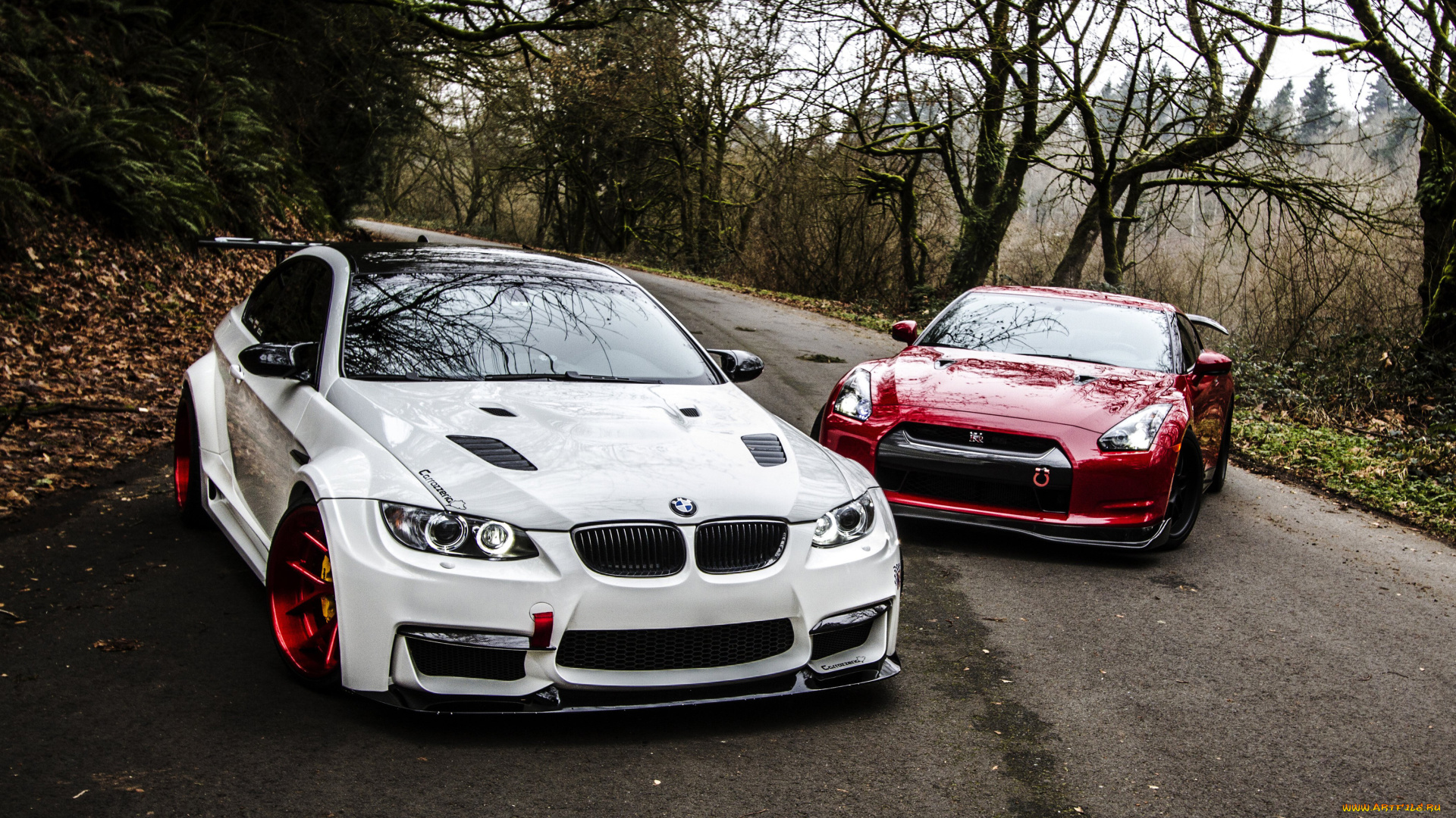 автомобили, разные, вместе, nissan, bmw