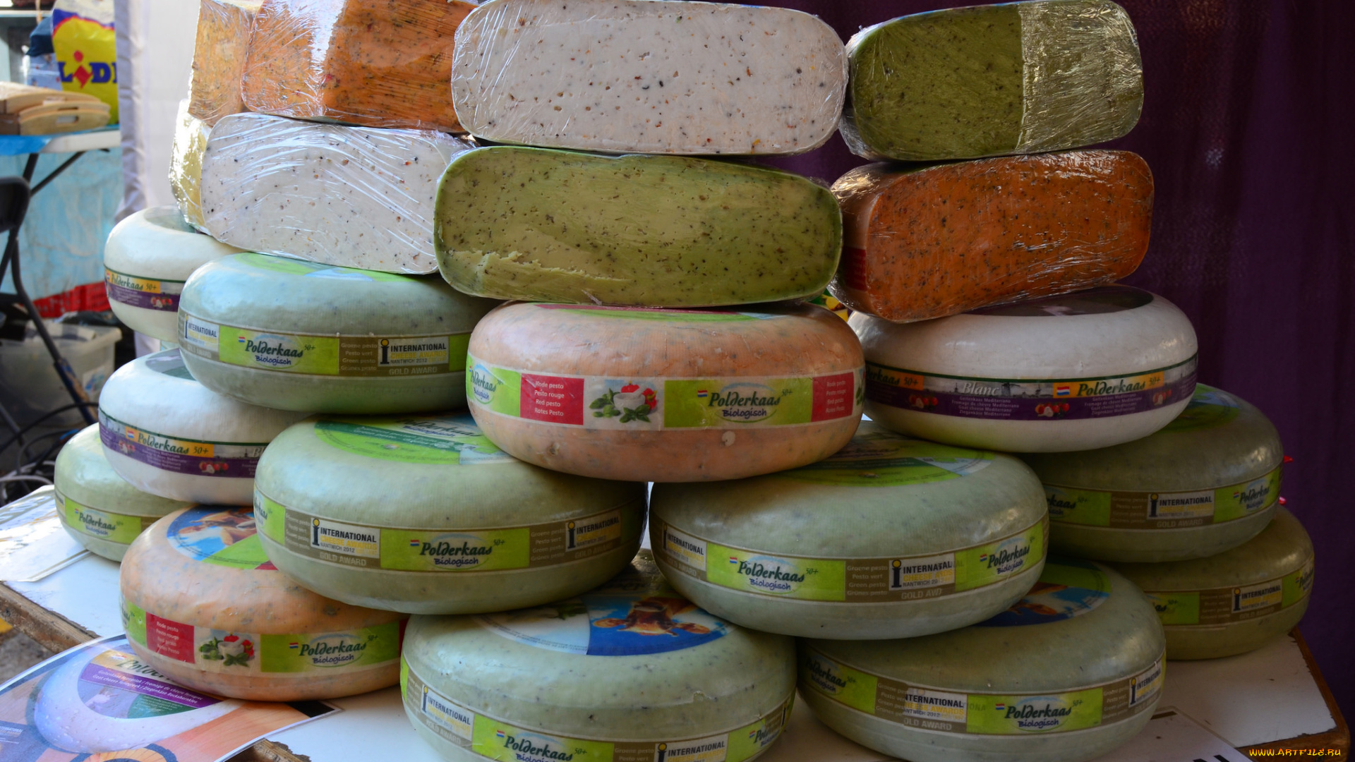 goudas, con, sabores, еда, сырные, изделия, сыр