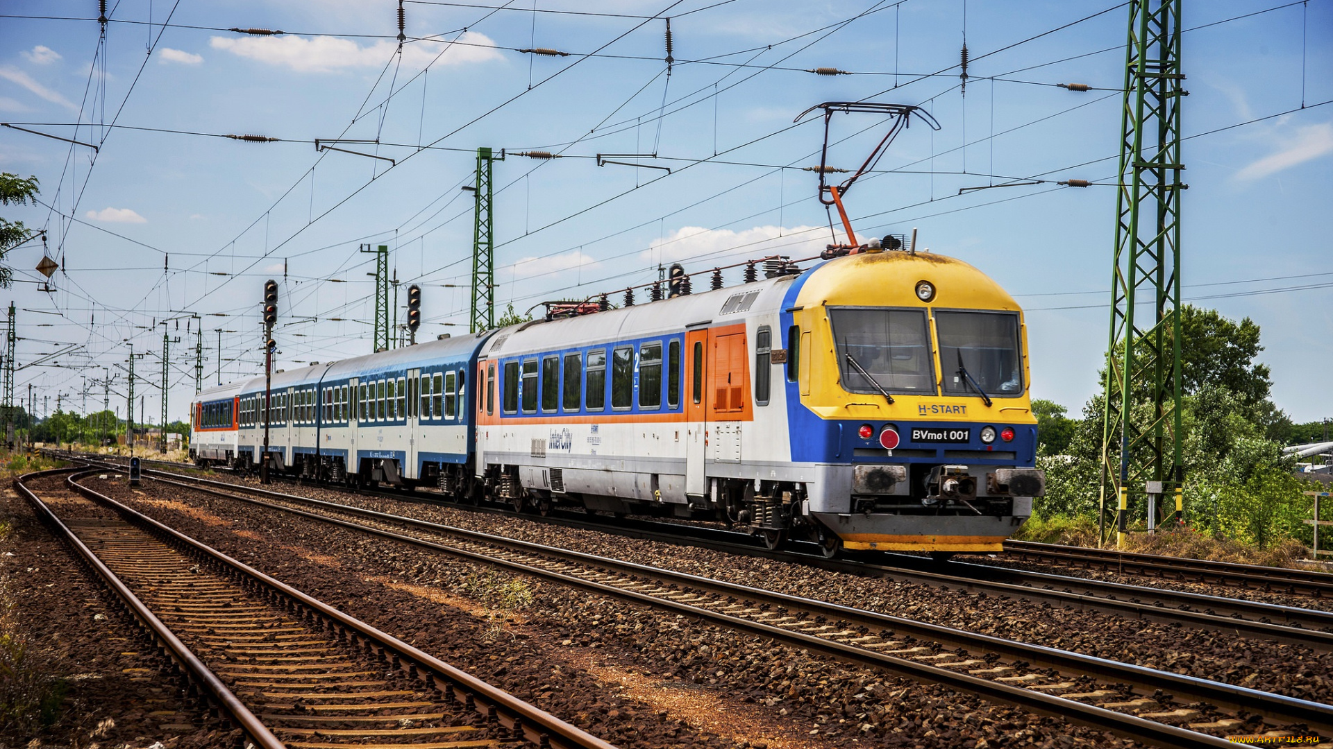 техника, электрички, железная, дорога, локомотив, состав