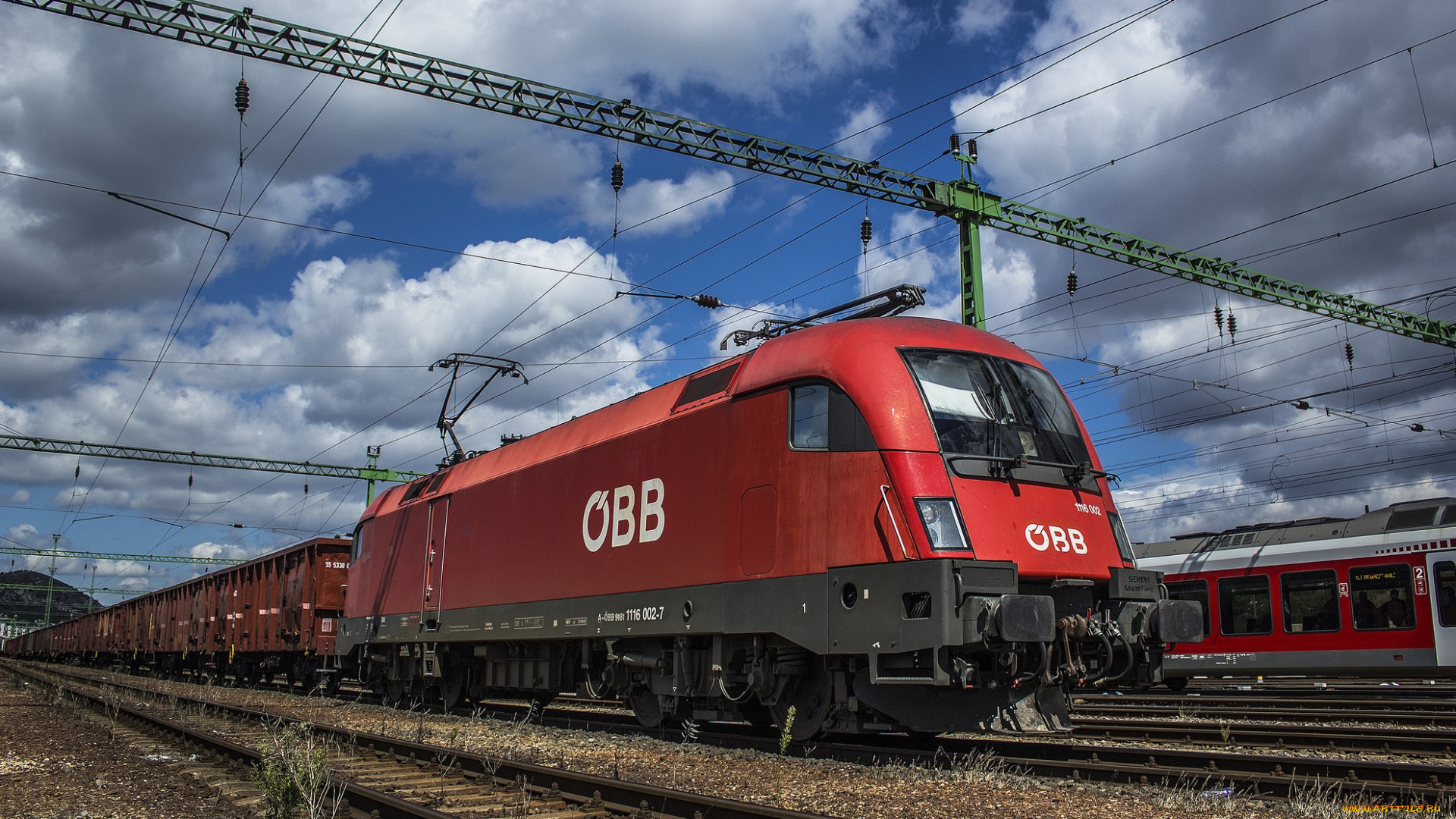 техника, электрички, железная, дорога, локомотив, состав