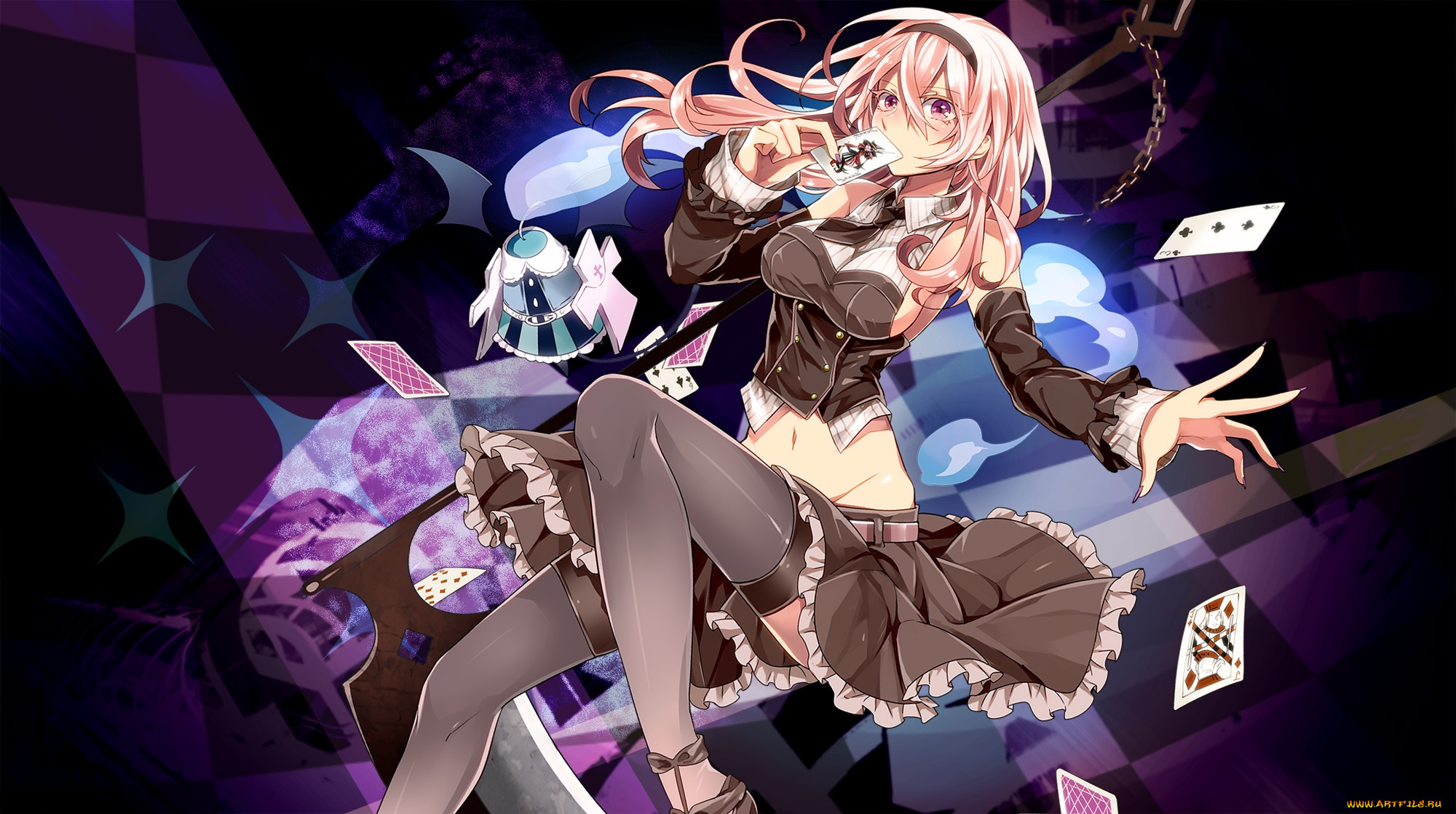 аниме, unknown, , другое, карты, арт, gahata, mage, toudou, charo, взгляд, девушка, utau