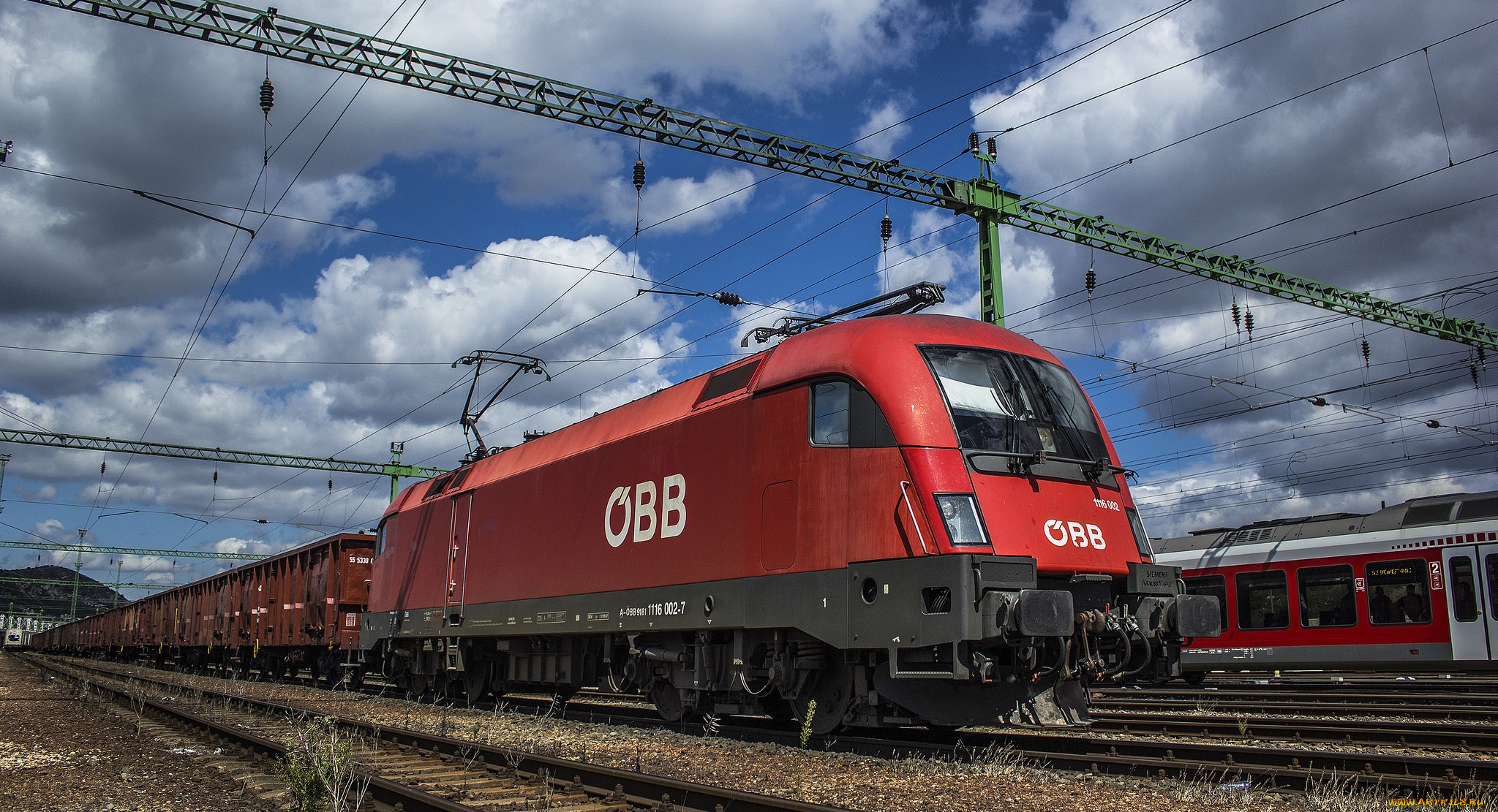 техника, электрички, железная, дорога, локомотив, состав