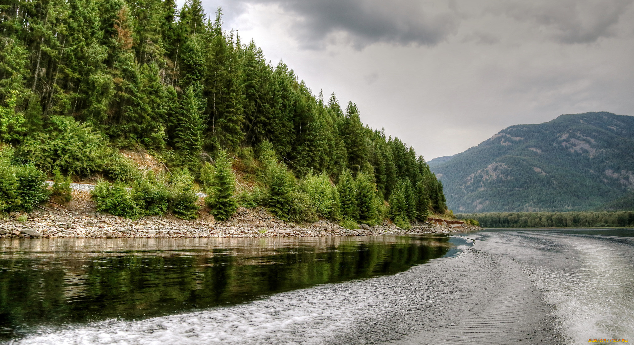 природа, реки, озера, лес, горы, река