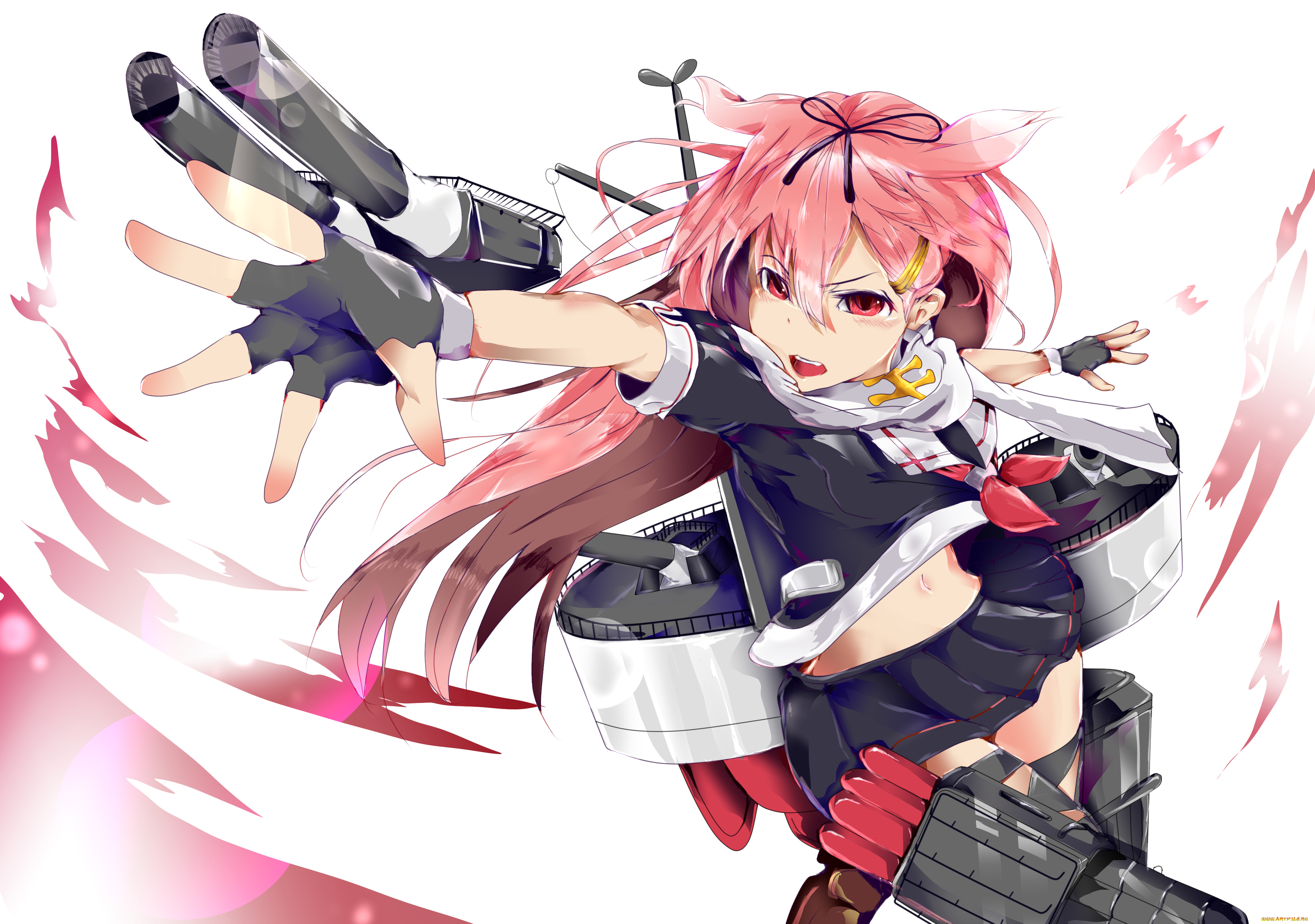 аниме, kantai, collection, рука, kantai, collection, kanikoro, kancolle, взгляд, yuudachi, девушка, арт