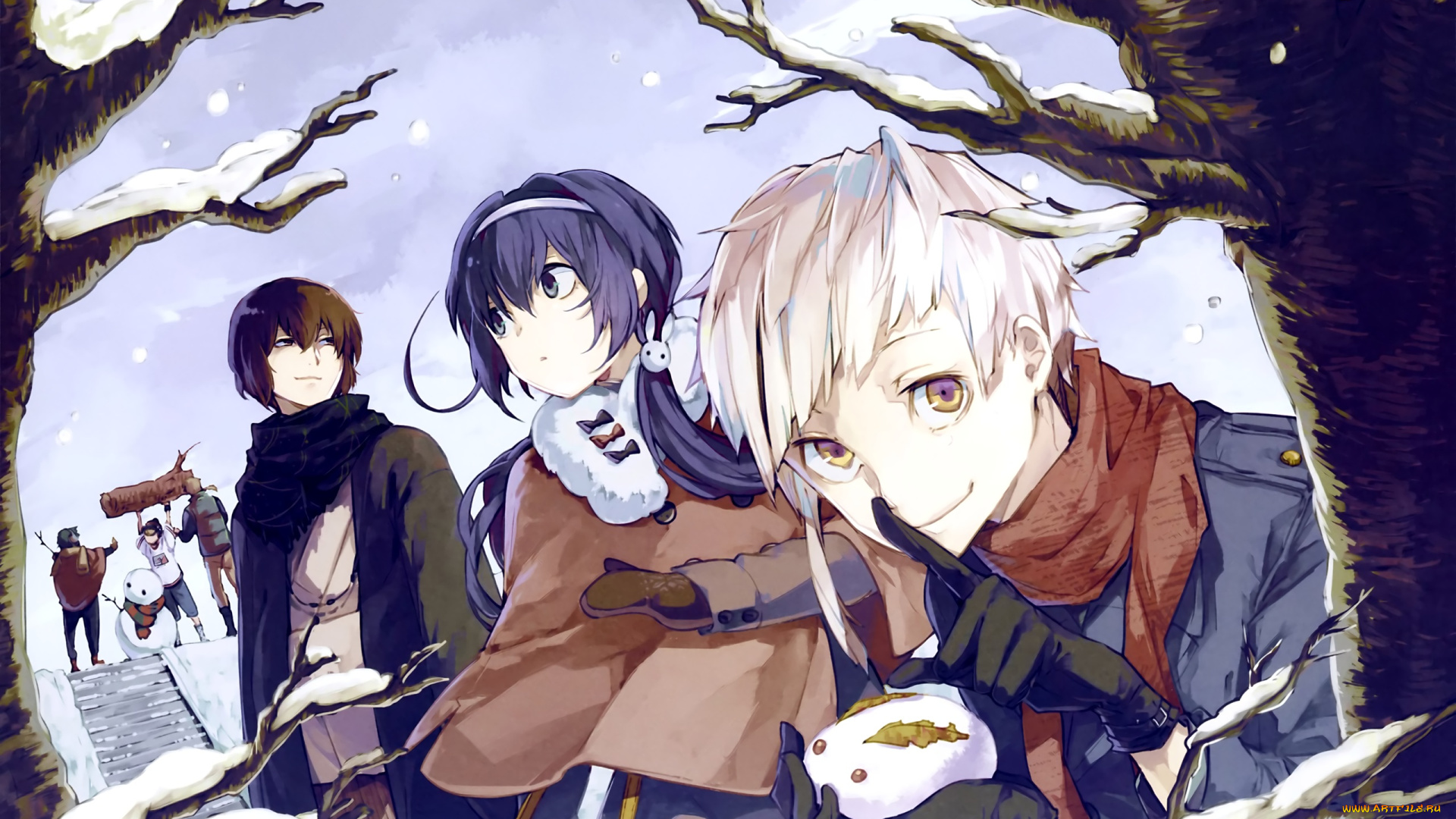 аниме, bungou, stray, dogs, арт, парни, девочка