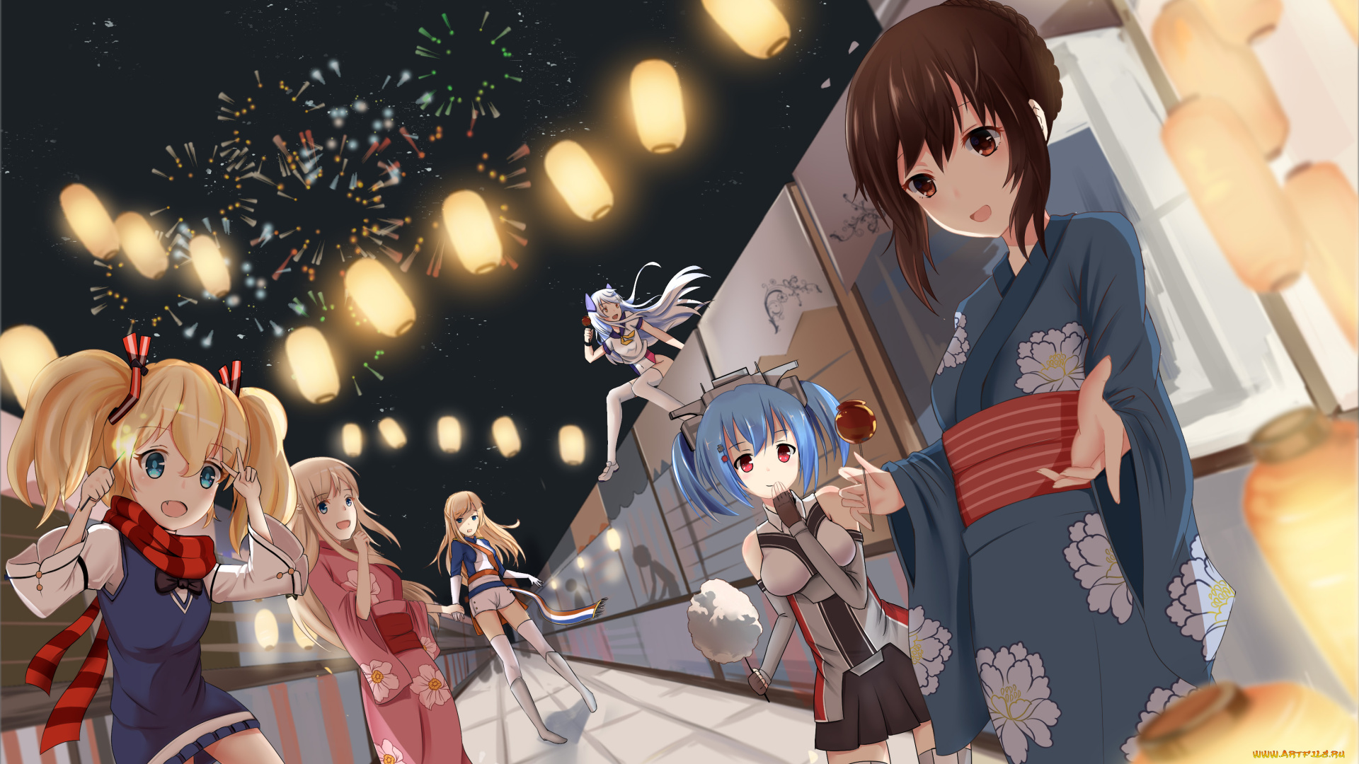 аниме, город, , улицы, , здания, le, fantasque, lexington, richelieu, prinz, eugen, warship, girls, akagi, glowworm