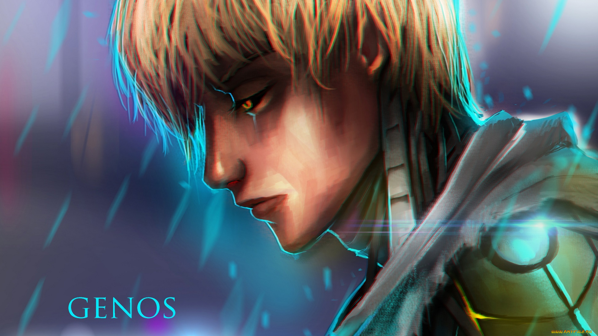 аниме, one, punch, man, genos, onepunch-man, парень, киборг, art, anime