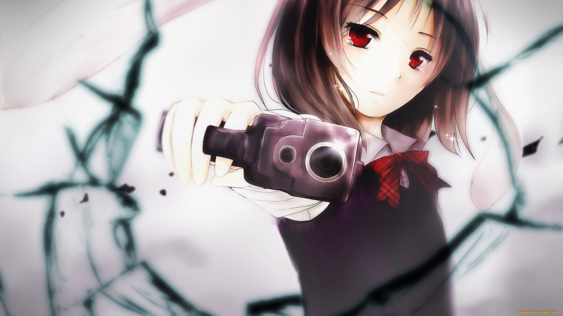 аниме, оружие, , техника, , технологии, девочка, пистолет