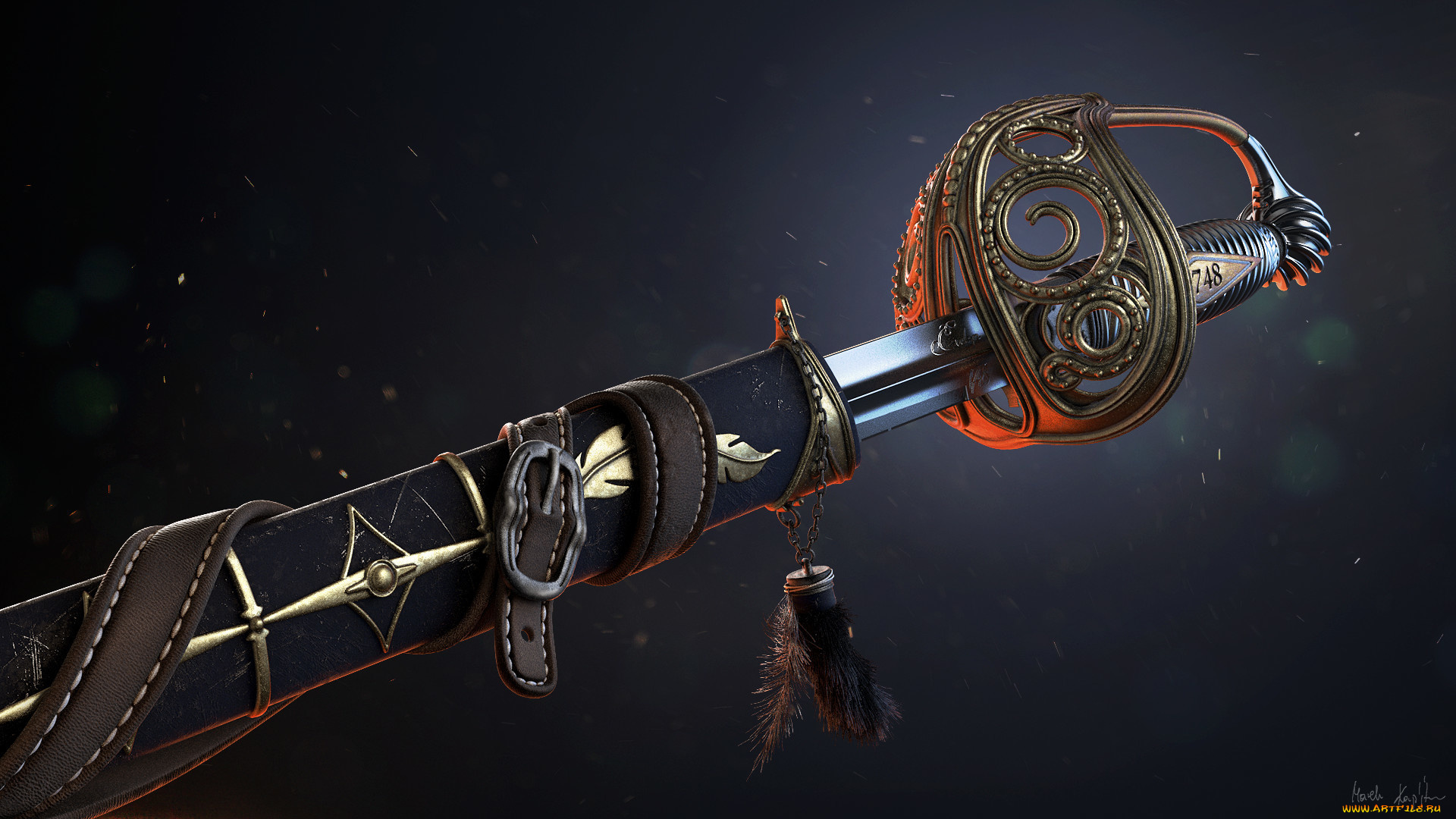 оружие, 3d, сабля