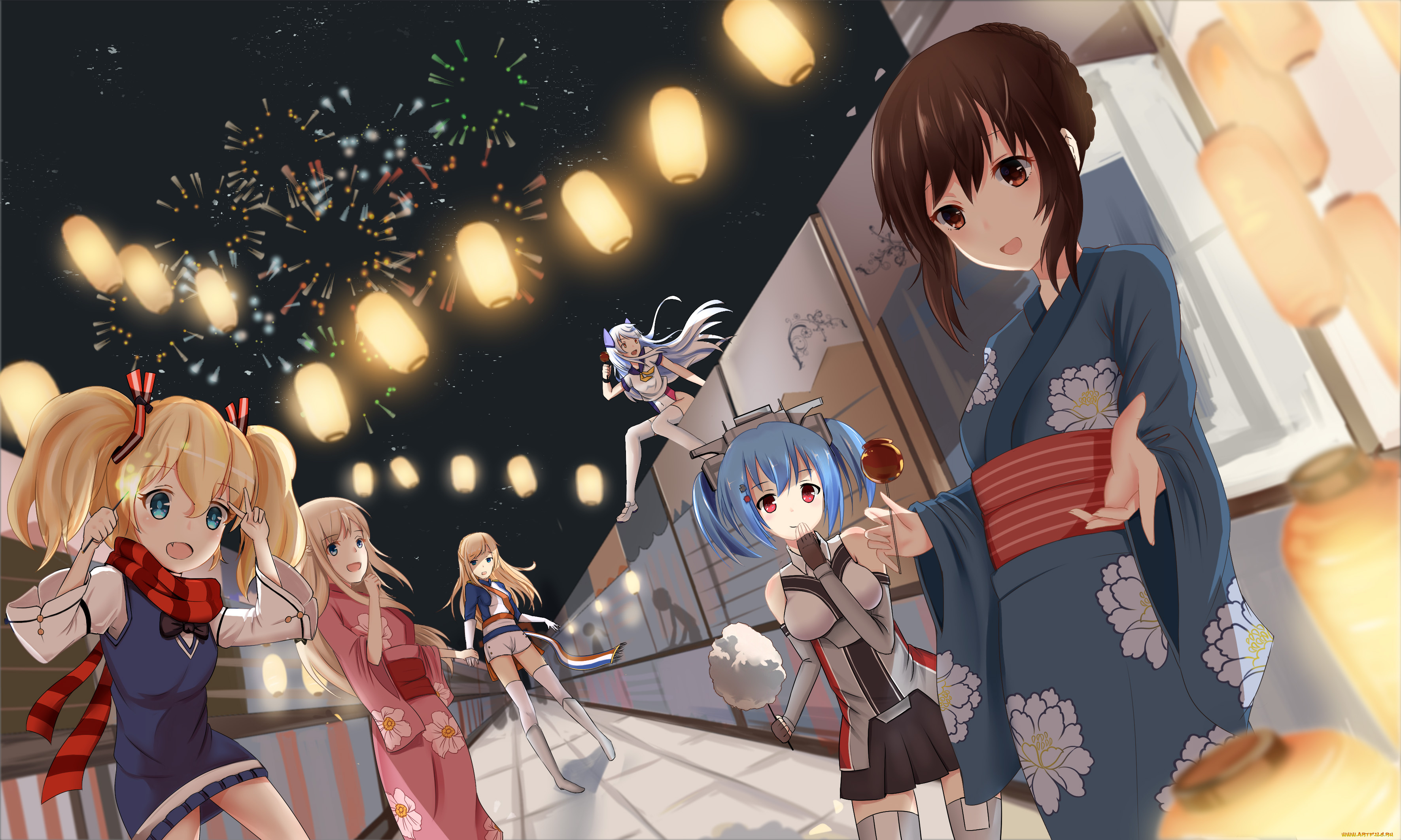 аниме, город, , улицы, , здания, le, fantasque, lexington, richelieu, prinz, eugen, warship, girls, akagi, glowworm