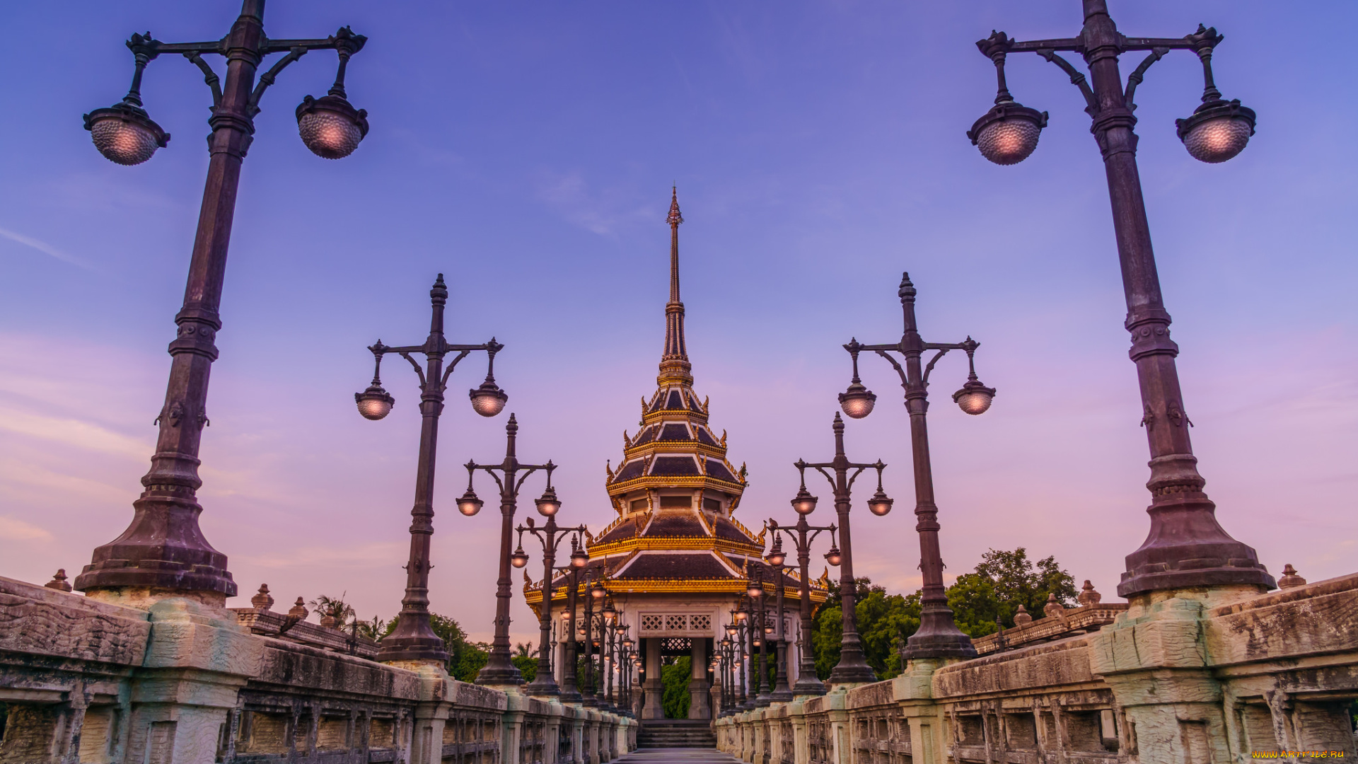 chalerm, karnchanapisek, park, , nonthaburi, , thailand, города, -, буддийские, и, другие, храмы, мост, храм