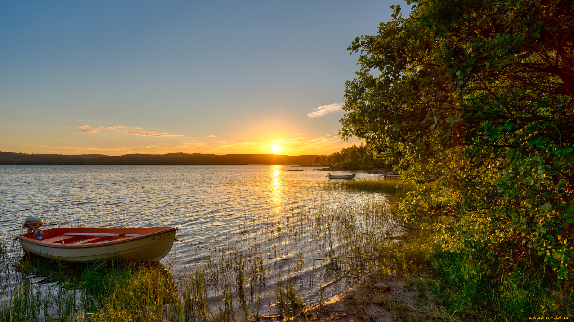 корабли, лодки, , шлюпки, река, лес