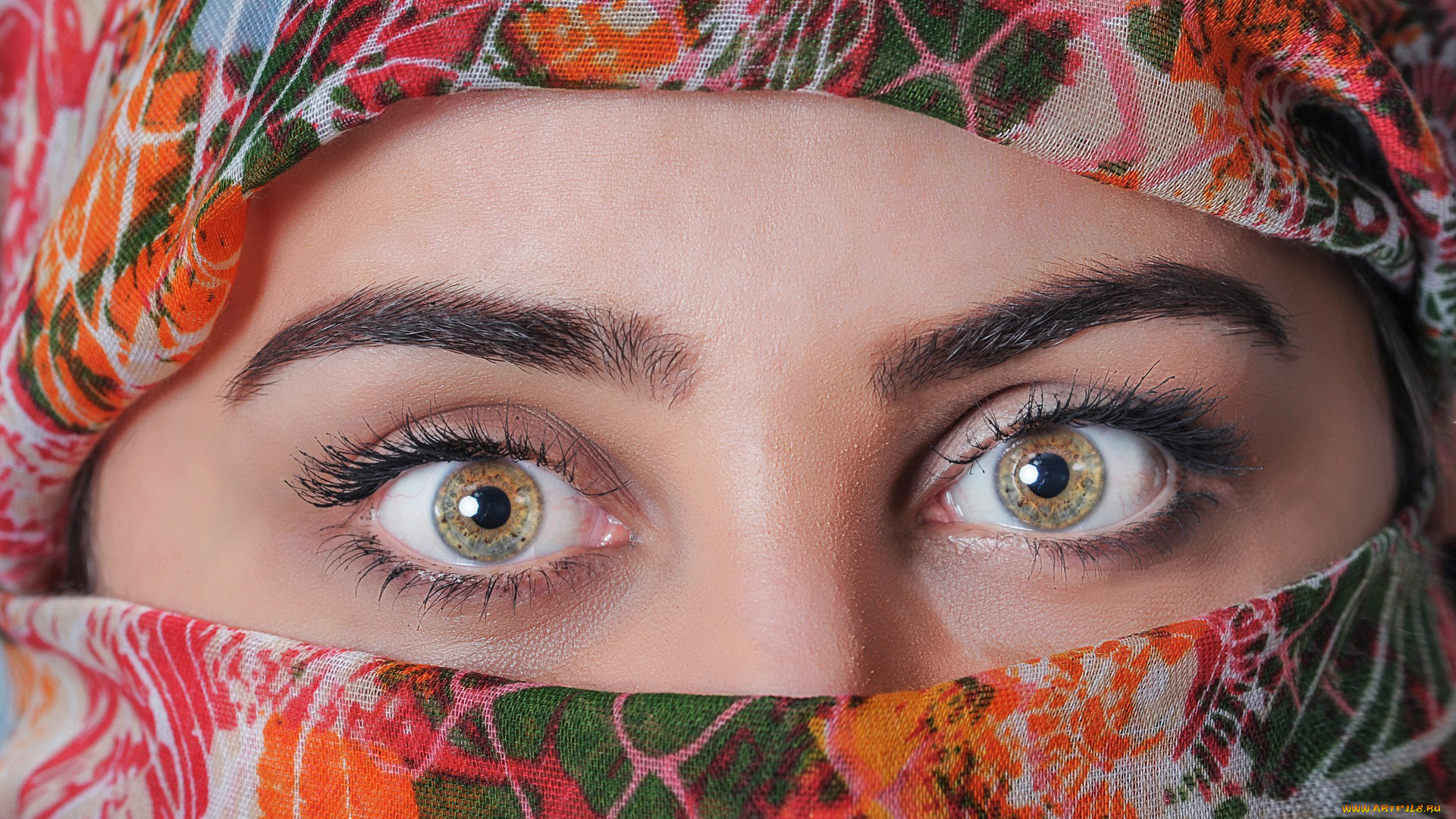 разное, глаза, платок, макияж