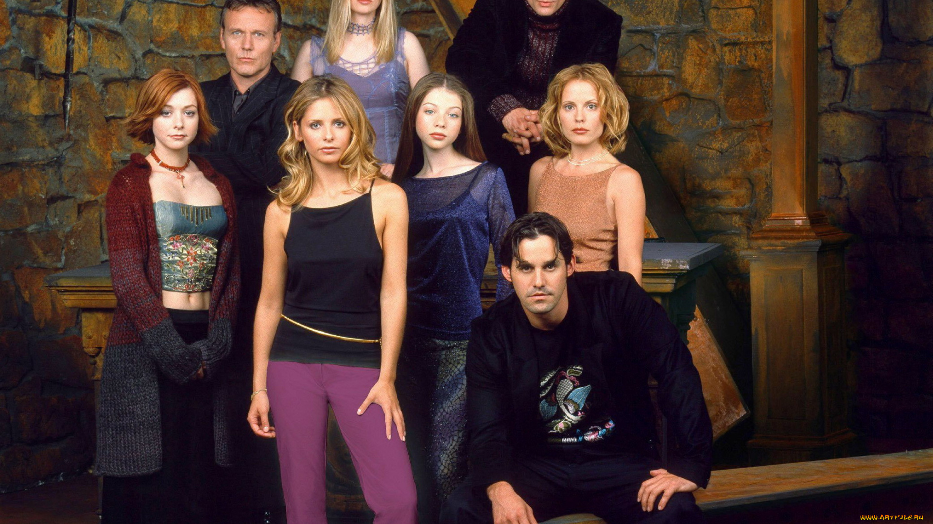 разное, знаменитости, актеры, мишель, трахтенберг, элисон, ханниган, сара, геллар, группа, баффи