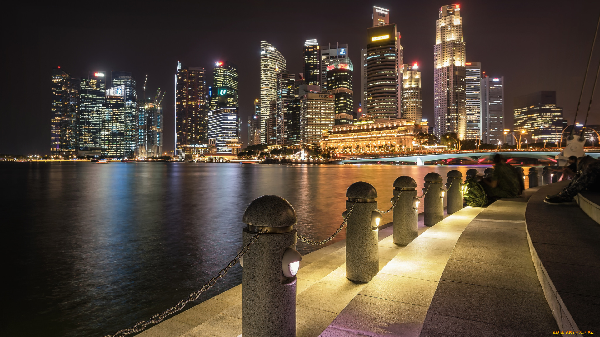 singapore, -, downtown, core, города, сингапур, , сингапур, огни, ночь