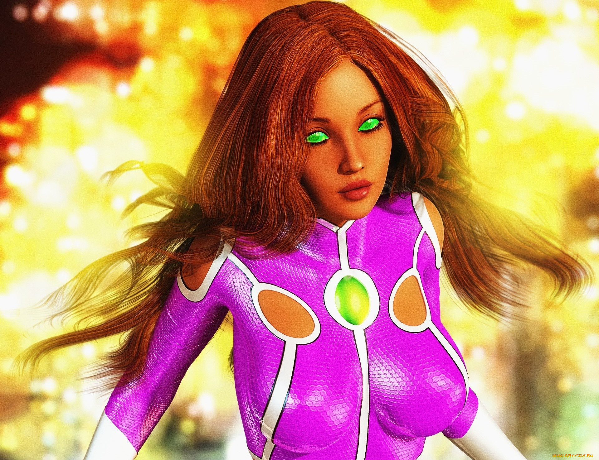 3д, графика, существа, , creatures, взгляд, фон, девушка