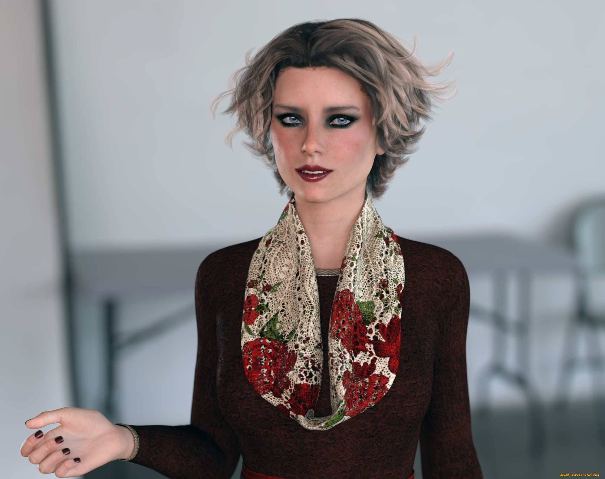 3д, графика, люди, , people, девушка, взгляд, фон