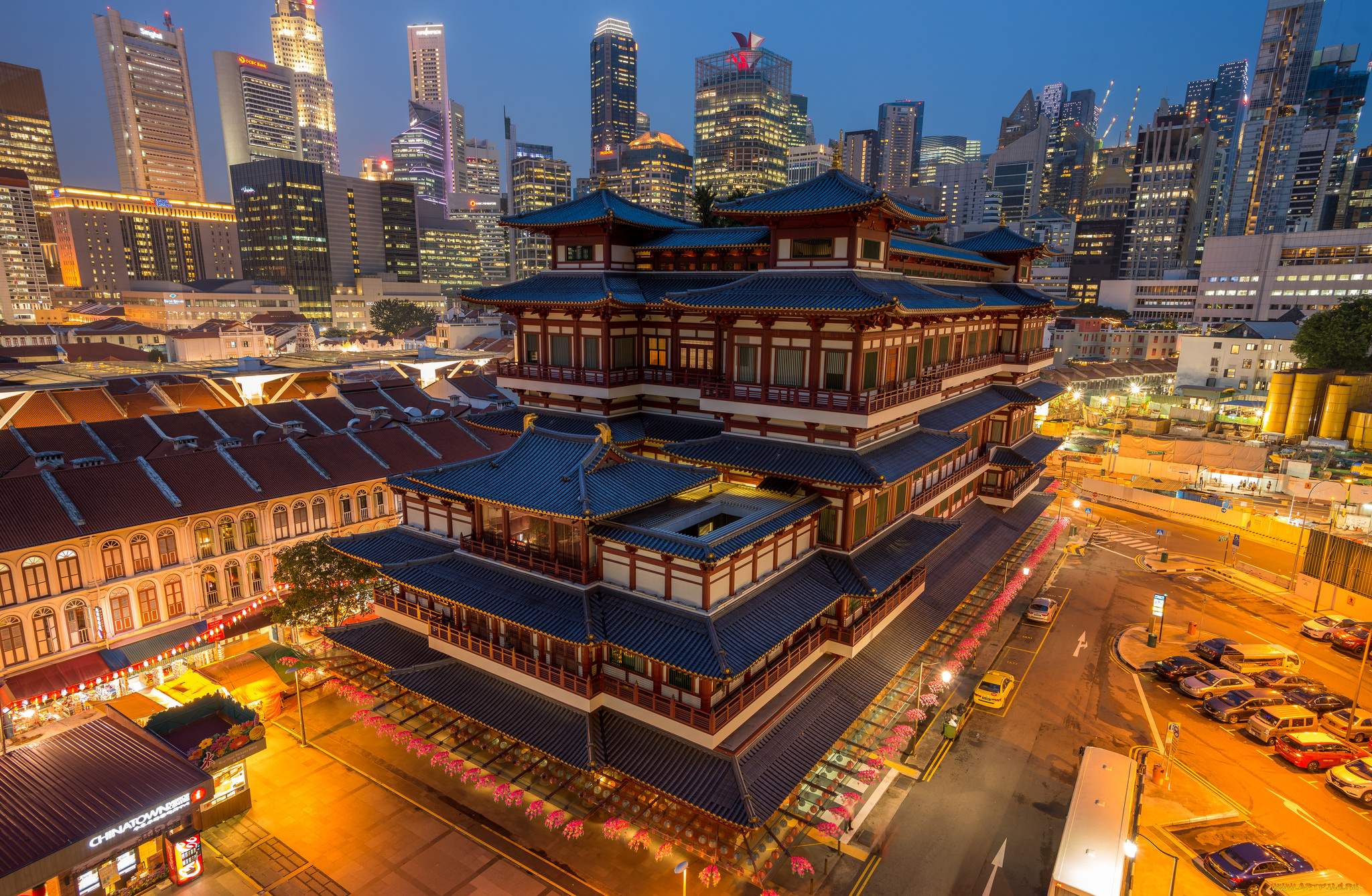 chinese, temple, , singapore, city, города, сингапур, , сингапур, храм, ночь