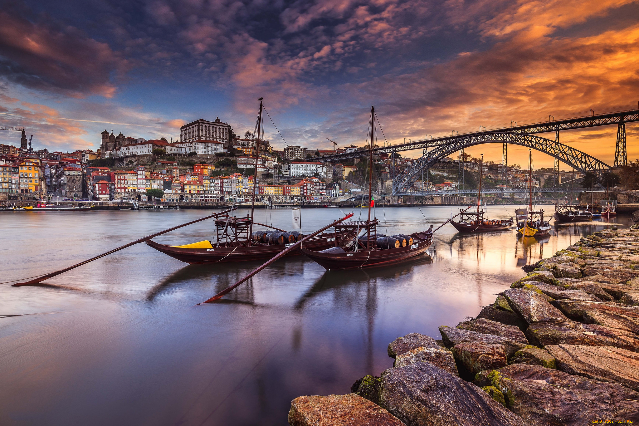 корабли, другое, мост, река